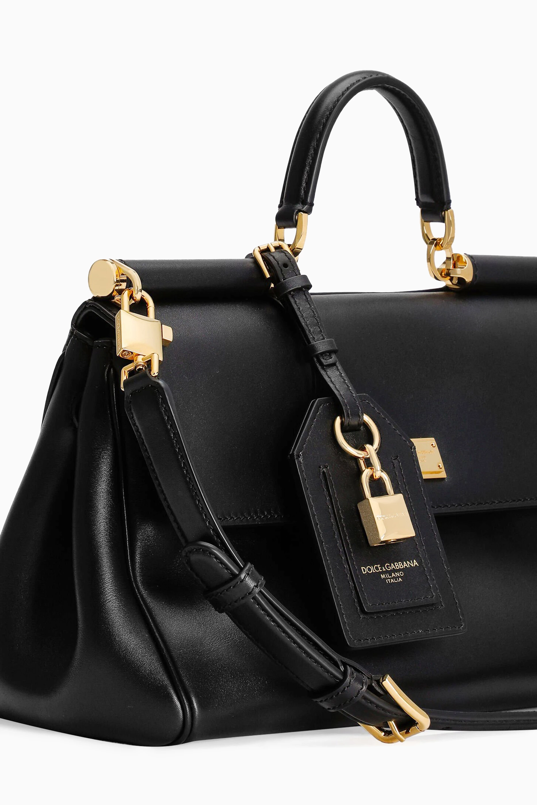 【関税&送料込】Dolce&Gabbana Handbag My Sicily In Black Lea My Sicily handbag in plongé calfskin in Black for Women