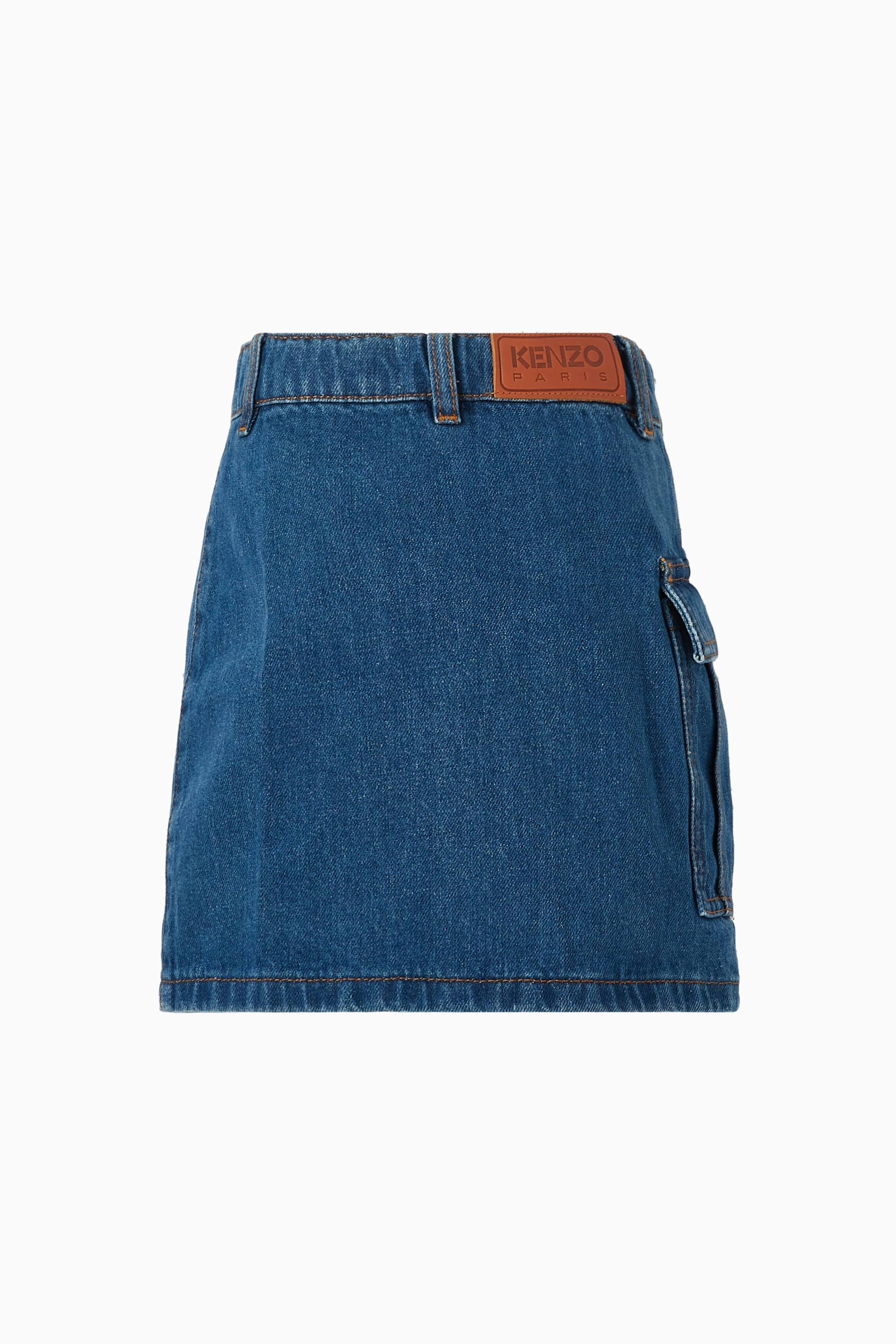 Buy KENZO KIDS Blue Wrap Skirt in Denim For Girls Online | Ounass Oman