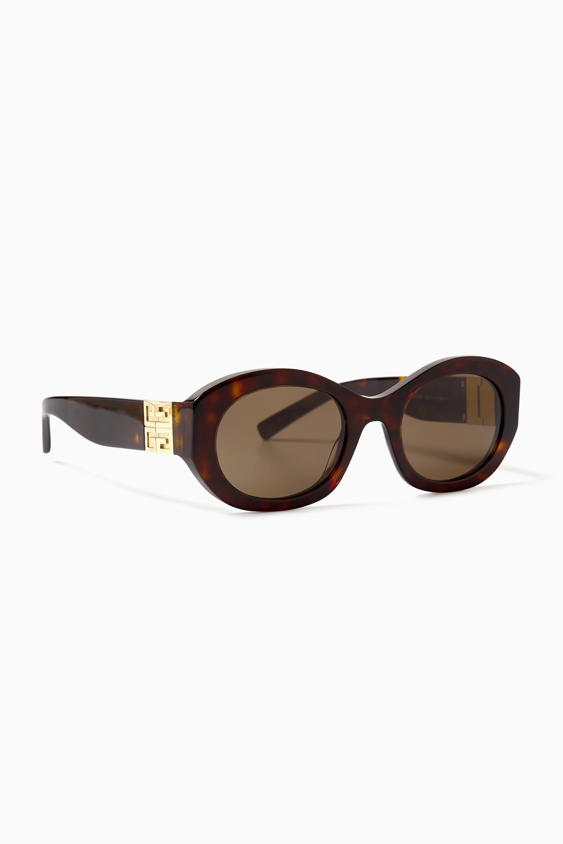 Buy Givenchy Brown 4G Oval Sunglasses in Acetate For Women 