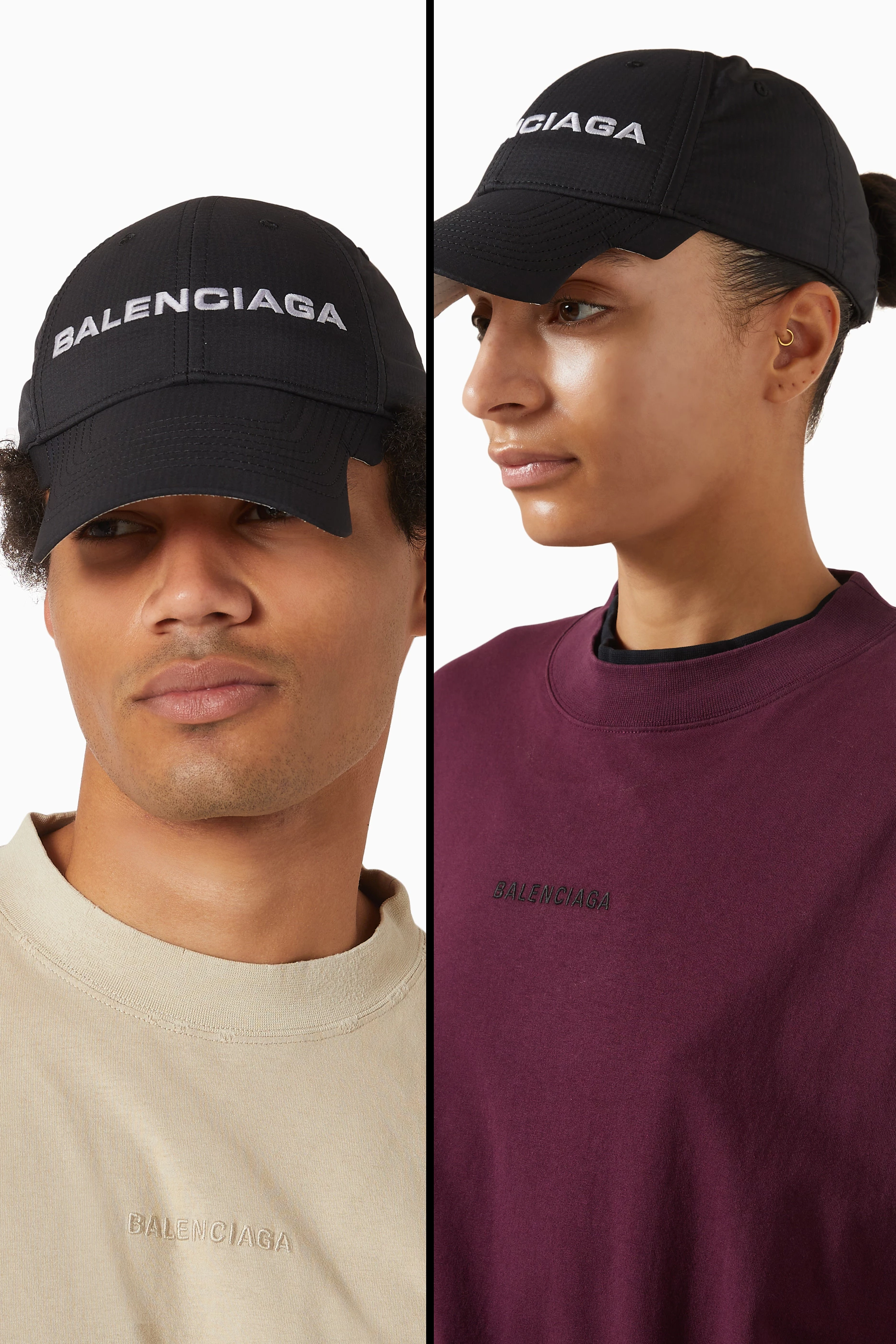 Buy Balenciaga Black Unisex Logo Baseball Cap For UNISEX  display picture 1