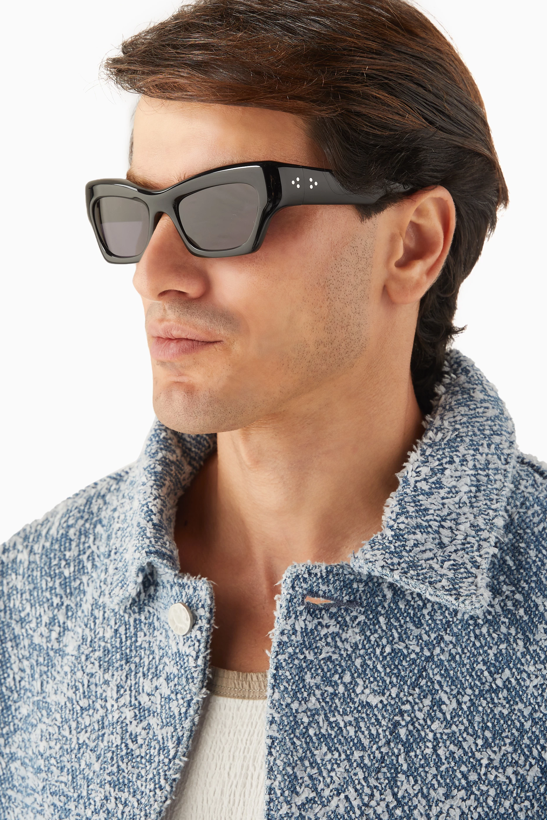 Buy Port Tanger Black Ayreen Sunglasses in Acetate For Men Online 