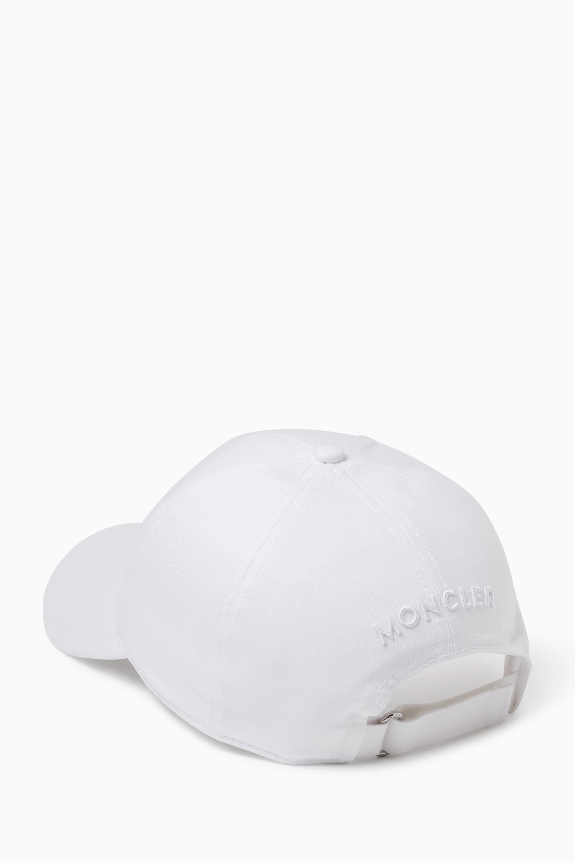 Buy Moncler White Logo-patch Baseball Cap in Canvas For Men Online