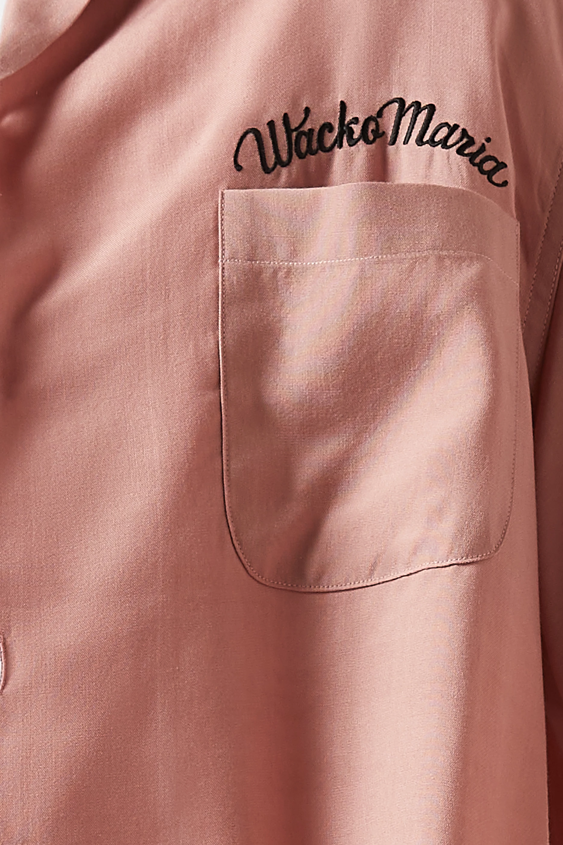 Buy WACKO MARIA Pink 50s Embroidered Shirt in Tencel For Men