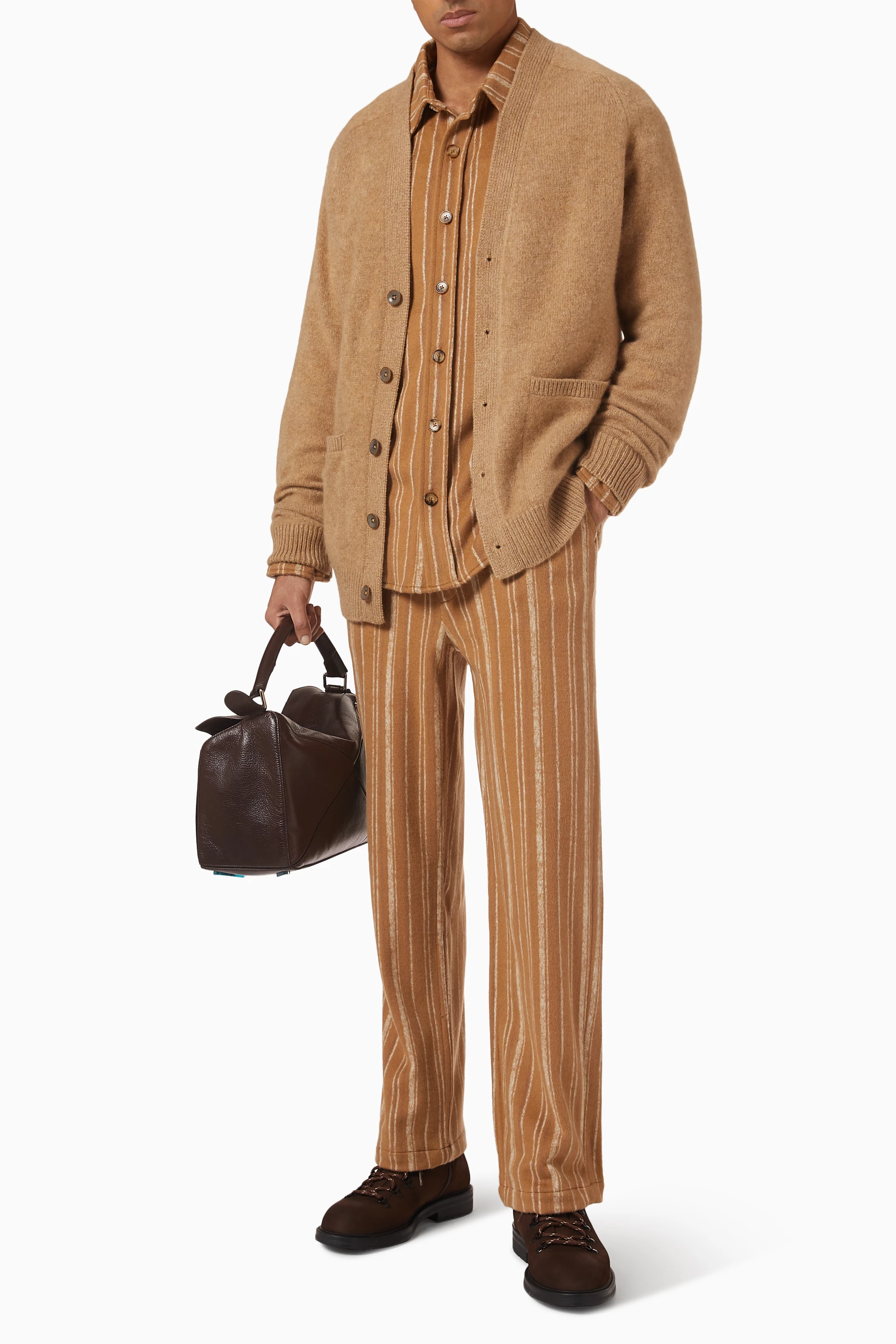 Buy The Elder Statesman Neutral Heavy Cardigan in Cashmere For Men