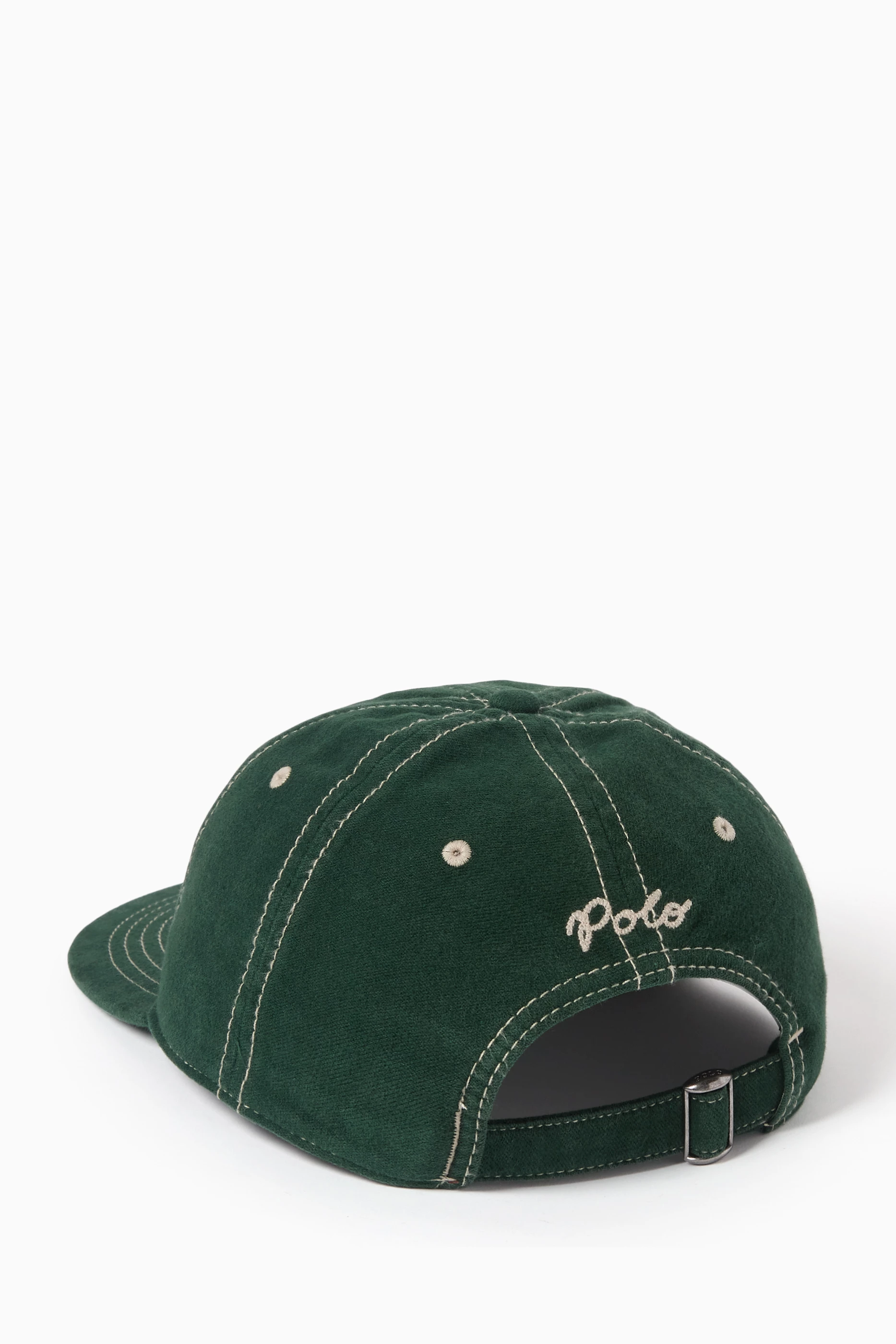 Buy Polo Ralph Lauren Green Felt-patch Chamois Ball Cap For Men
