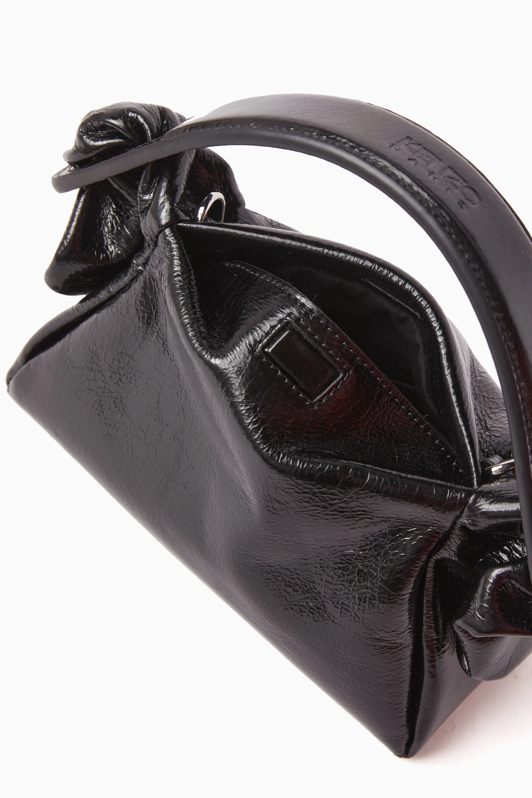 Buy KENZO Black Mini Furoshiki Bag in Patent Leather For Women