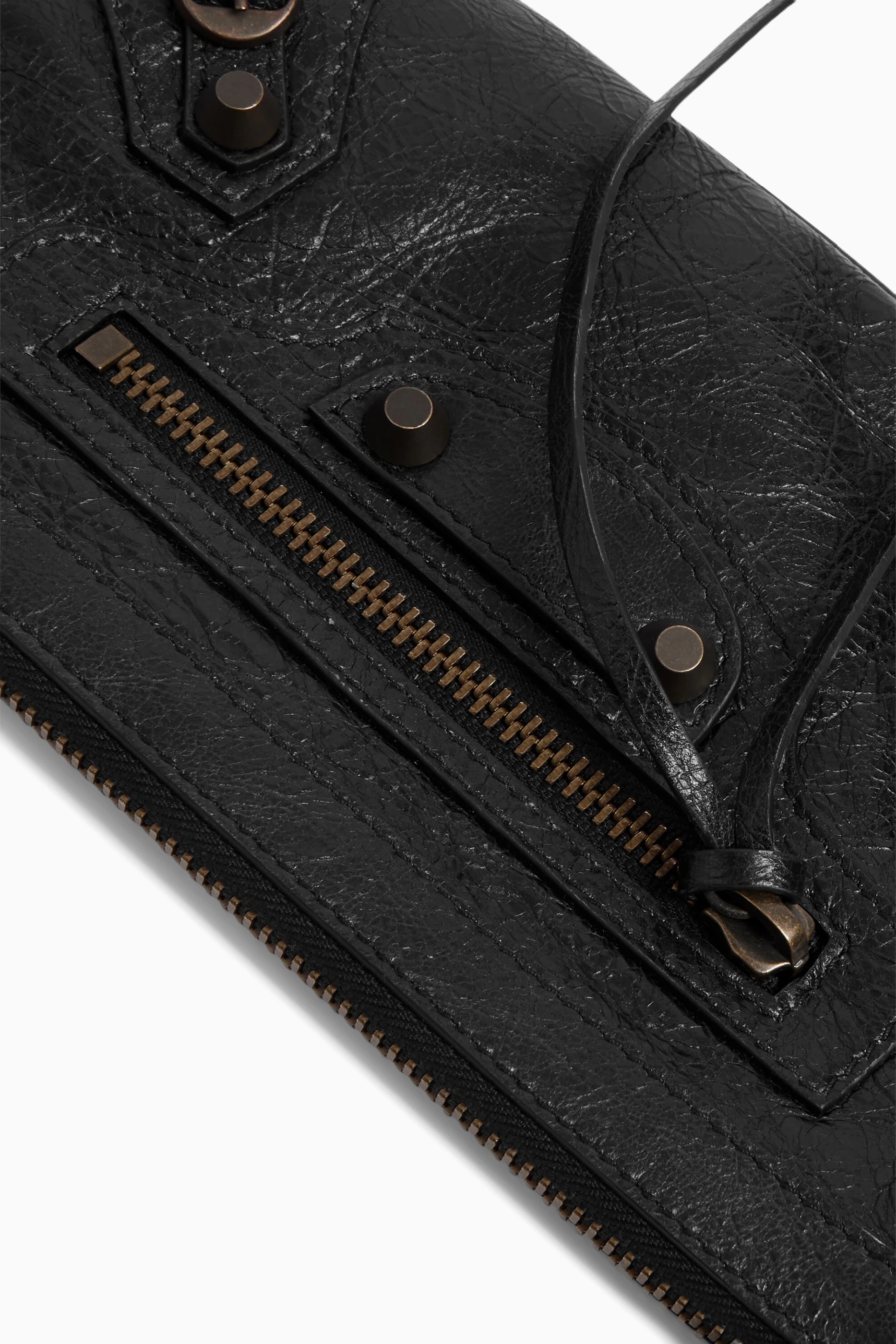Buy Balenciaga Black Le City Pouch on Strap in Arena Lambskin For