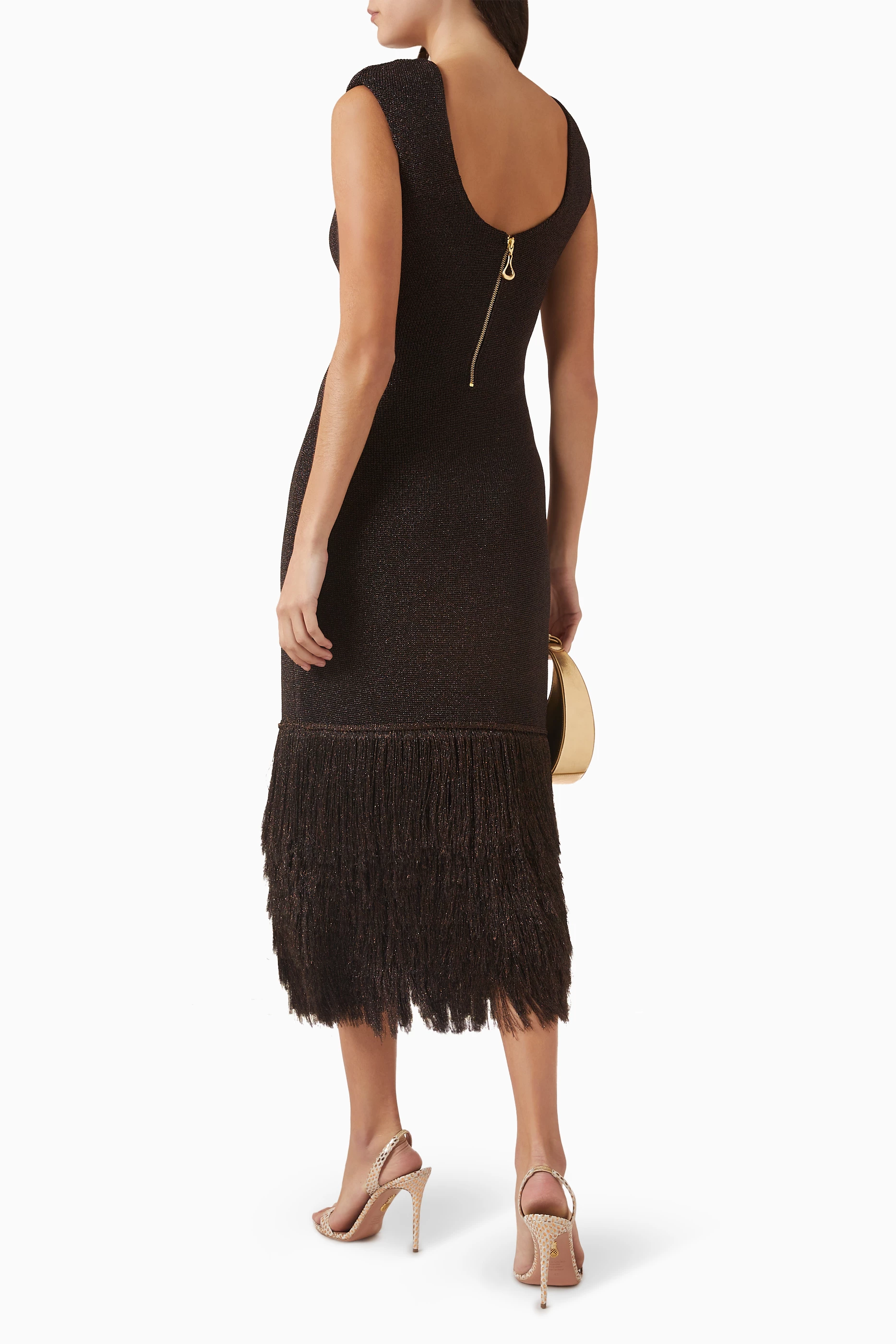 aje breeze knit midi dress Aje Breeze Knit Midi Dress in Rose Gold