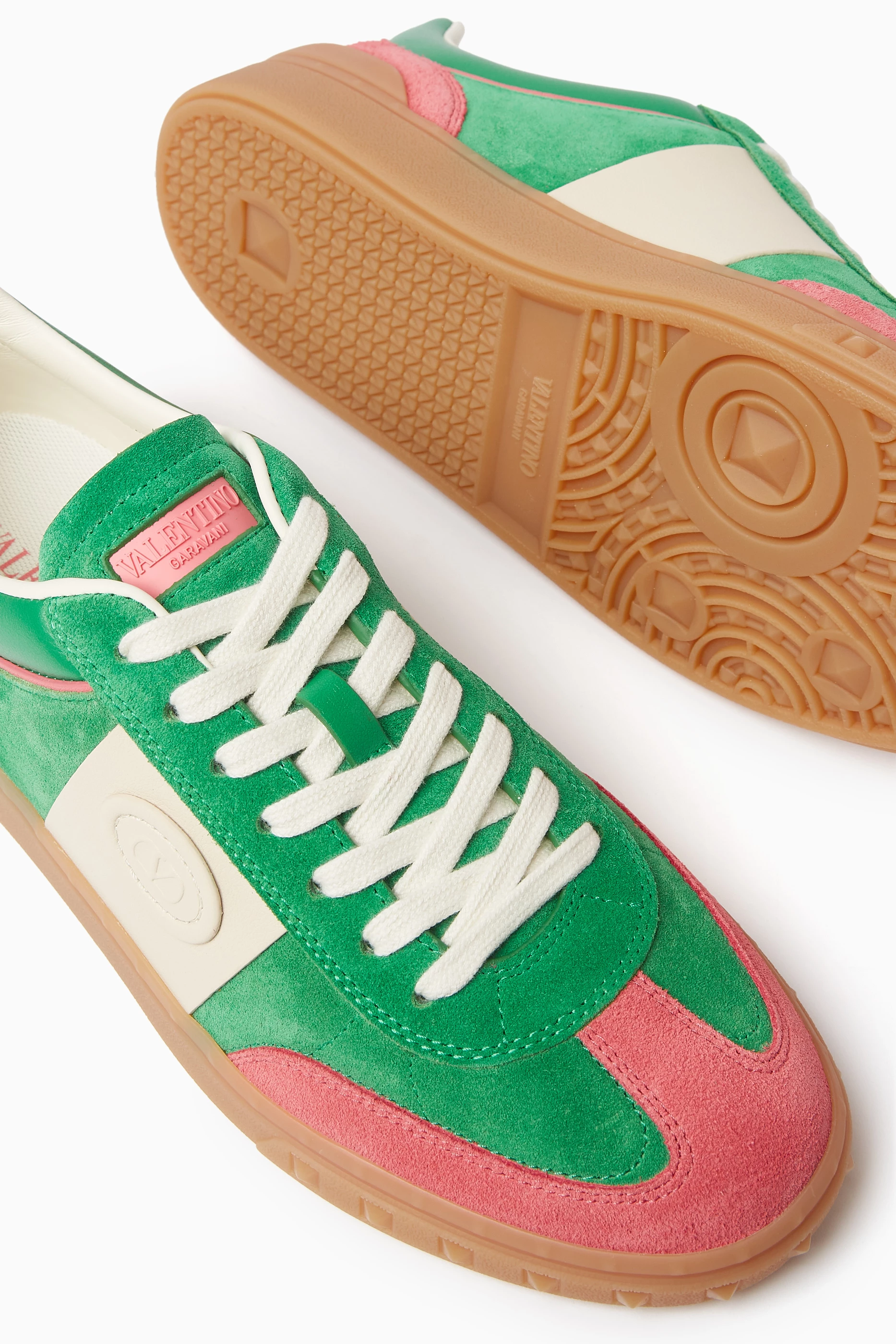 Buy Valentino Garavani Green Upvillage Crosta Sneakers in Split