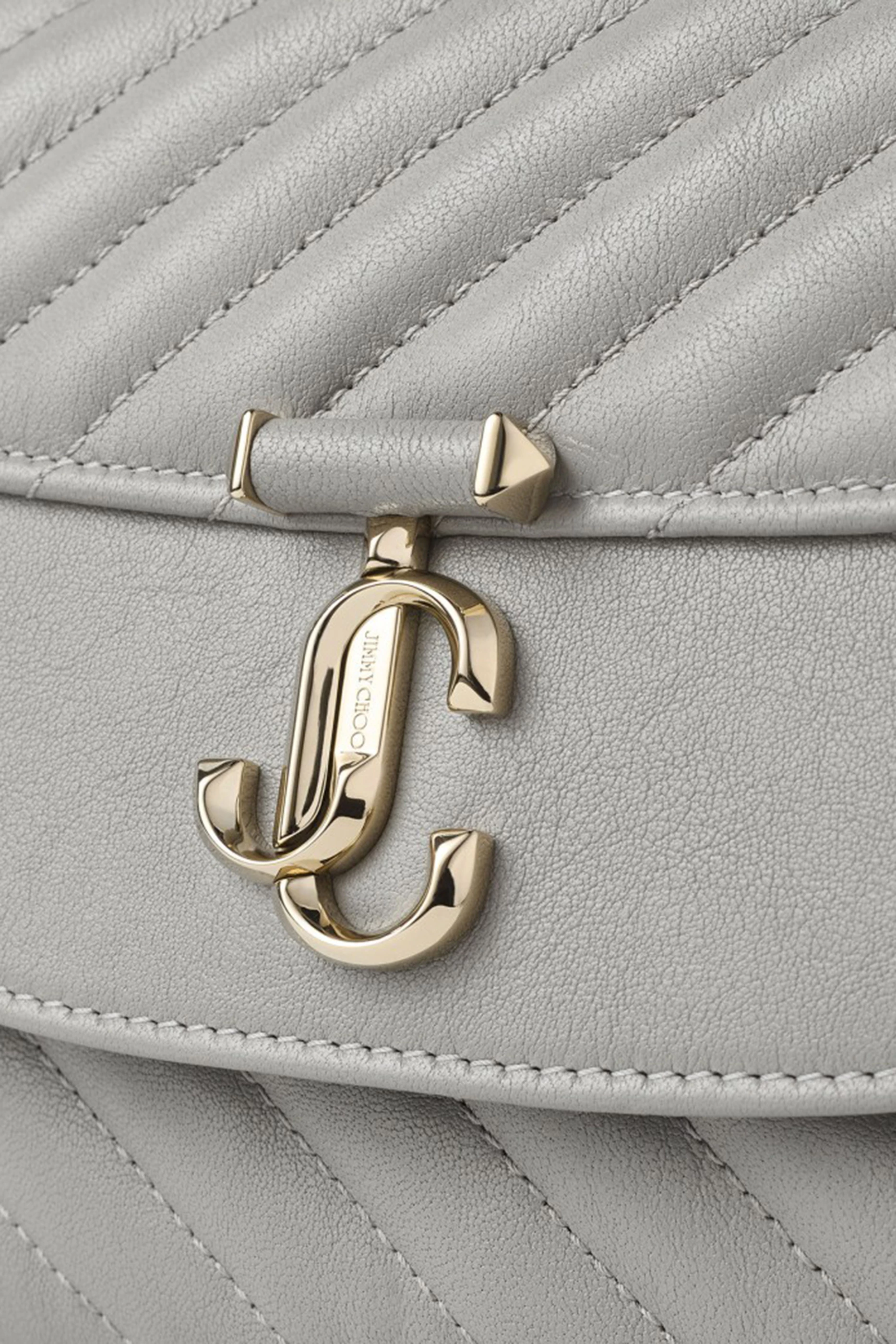 Buy Jimmy Choo Grey Curve Top-handle Bag in Quilted Biker Leather