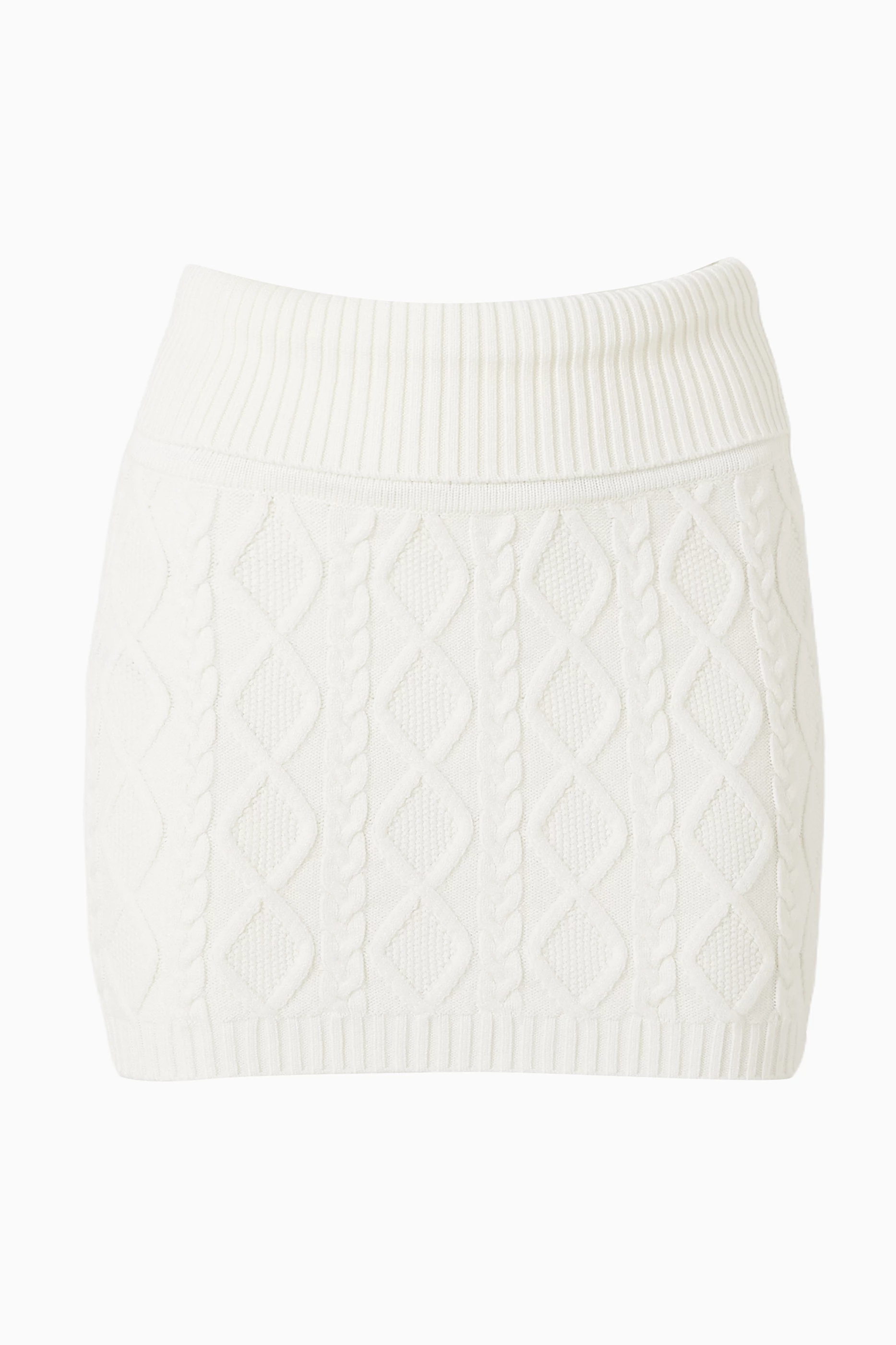 Buy SKIMS Neutral Snow Bunny Cableknit Mini Skirt For Women Online