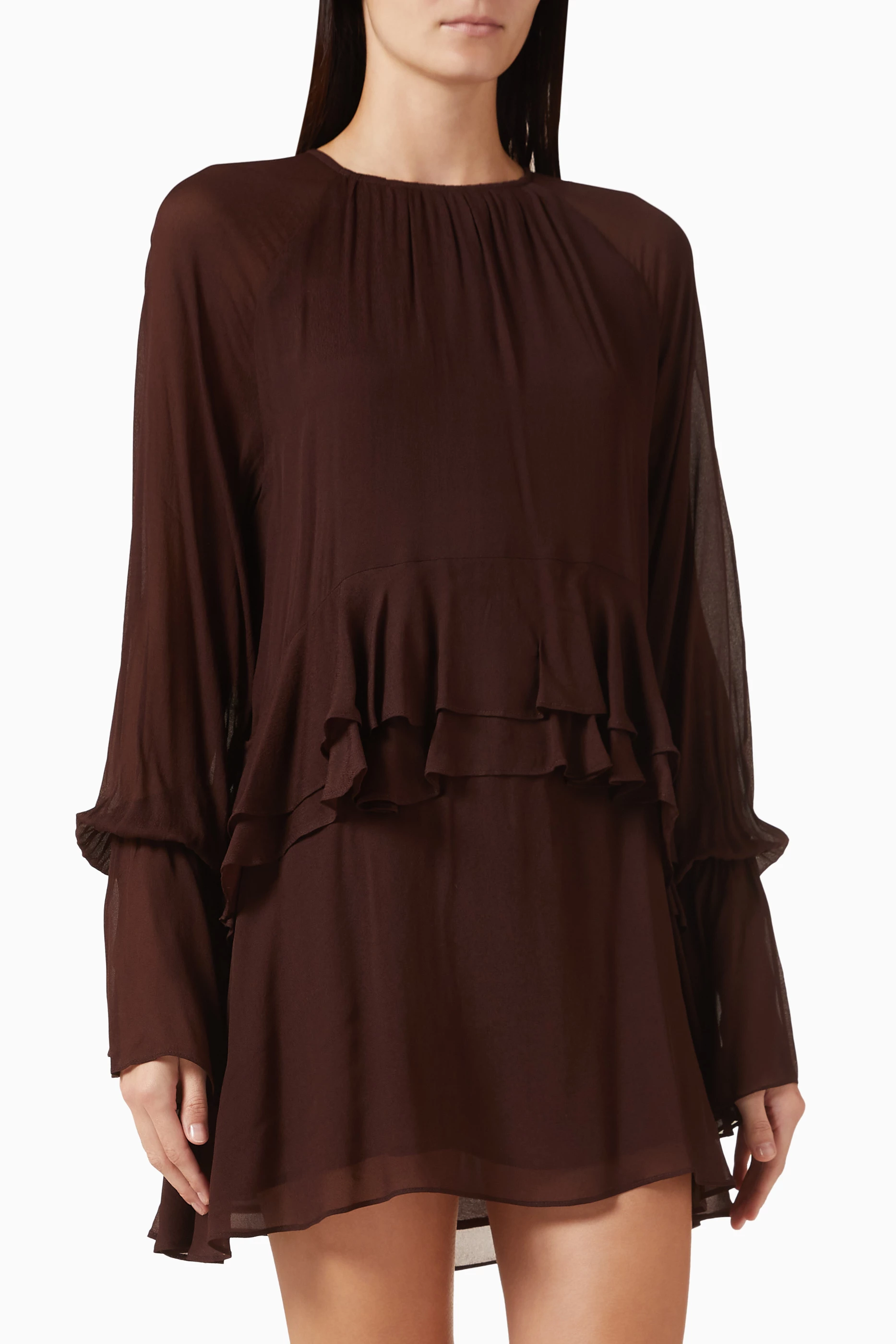 dissh brown dress HAL CHOC SLEEVELESS MIDI DRESS