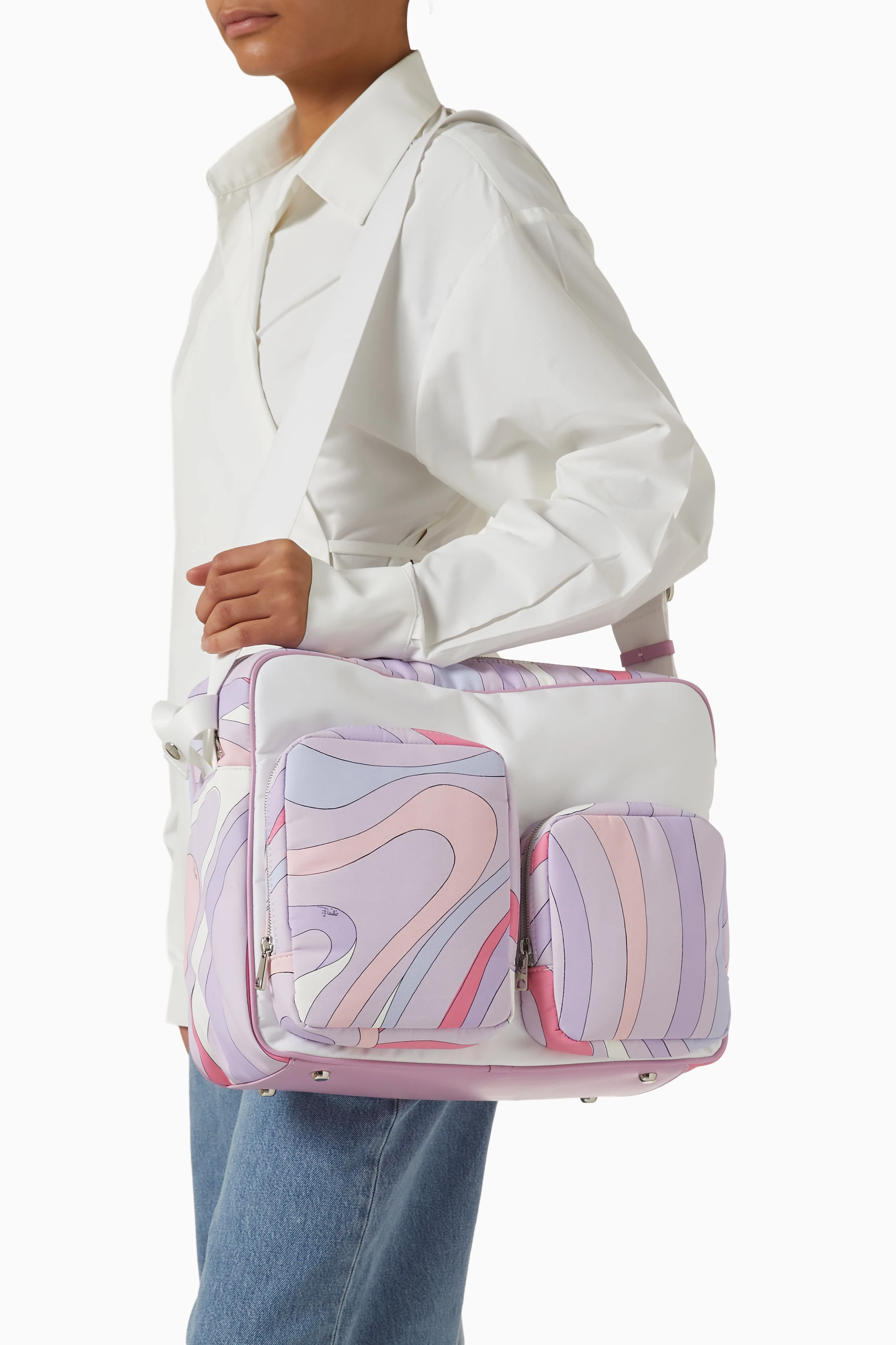 Buy Emilio Pucci Pink Pucci Print Changing Bag For Baby Girls