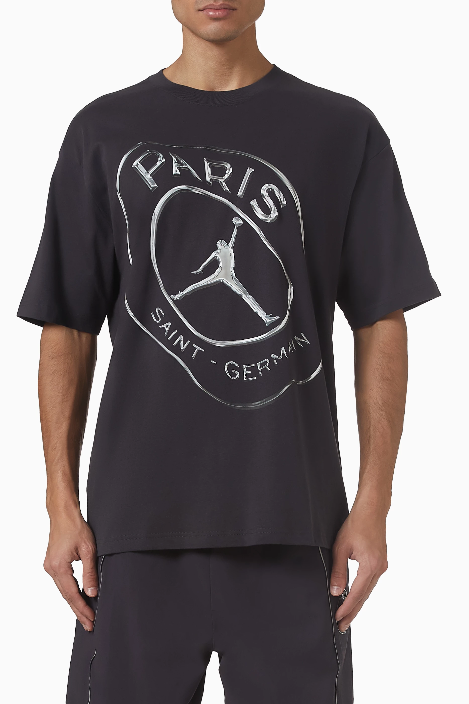 Buy Jordan Grey x Paris Saint-Germain Practice T-shirt in Cotton