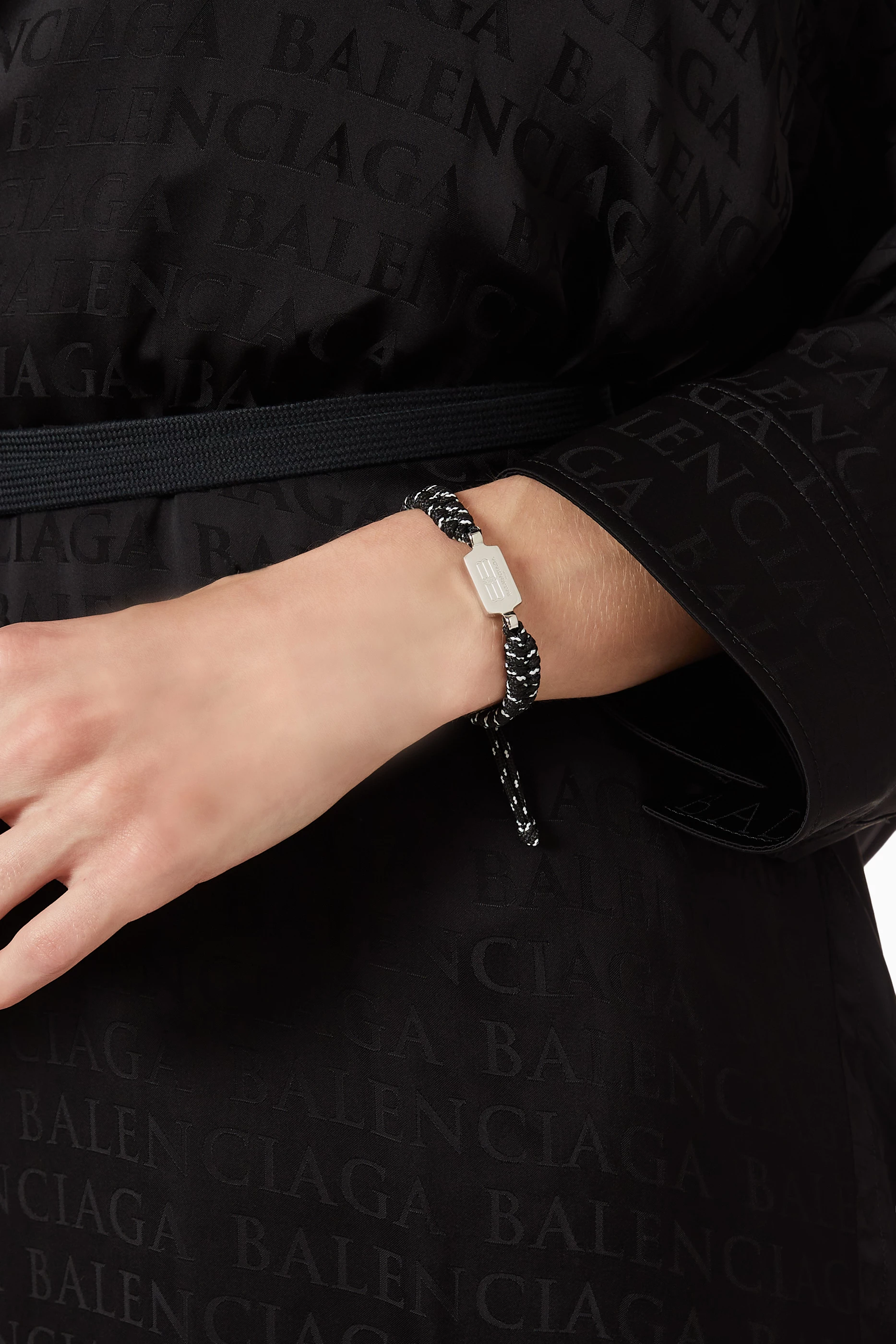 Buy Balenciaga Black Saint-Germain Lace Bracelet For UNISEX Online