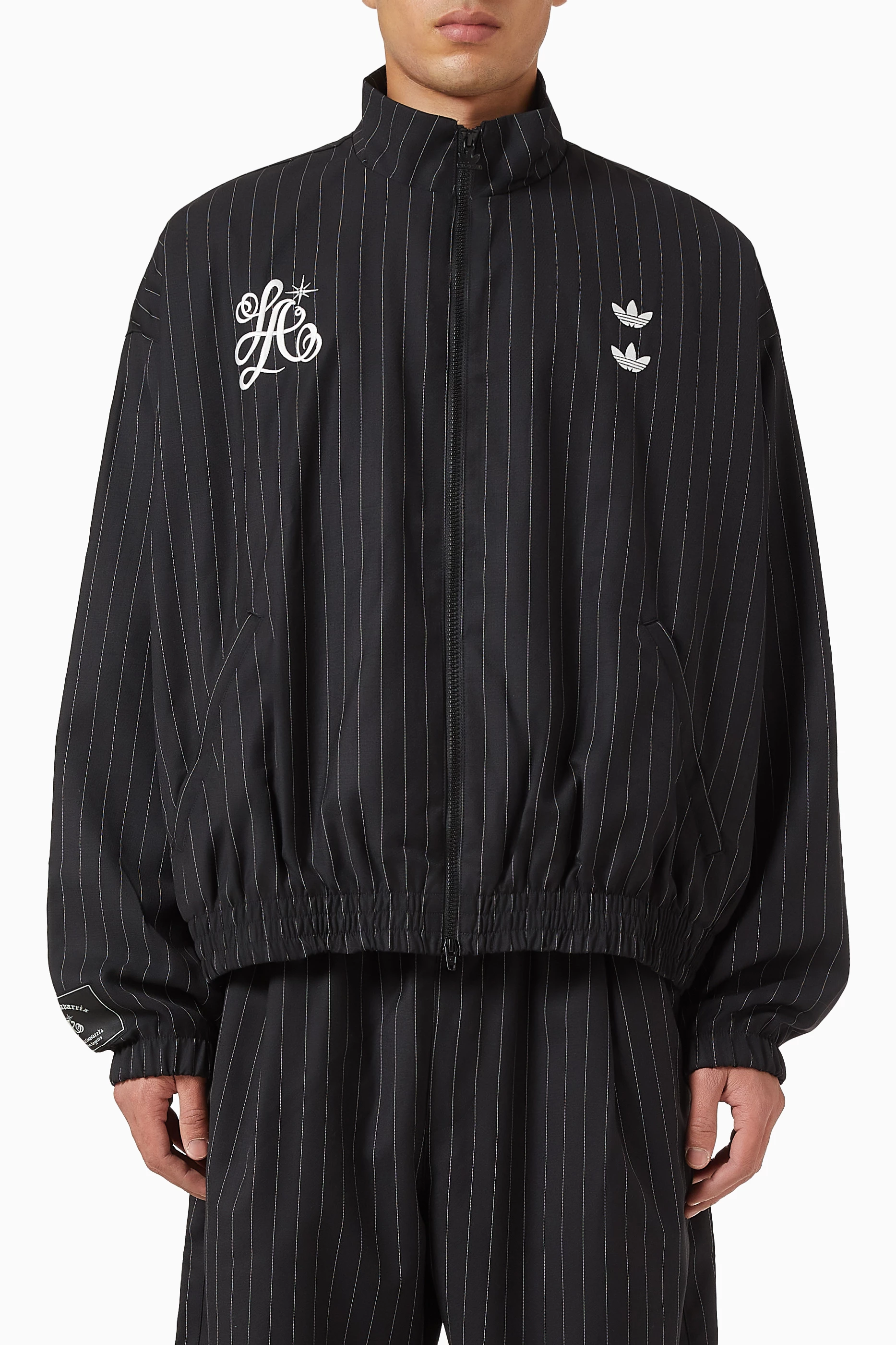 Buy adidas Black x Willy Chavarria Pinstripe Track Jacket in