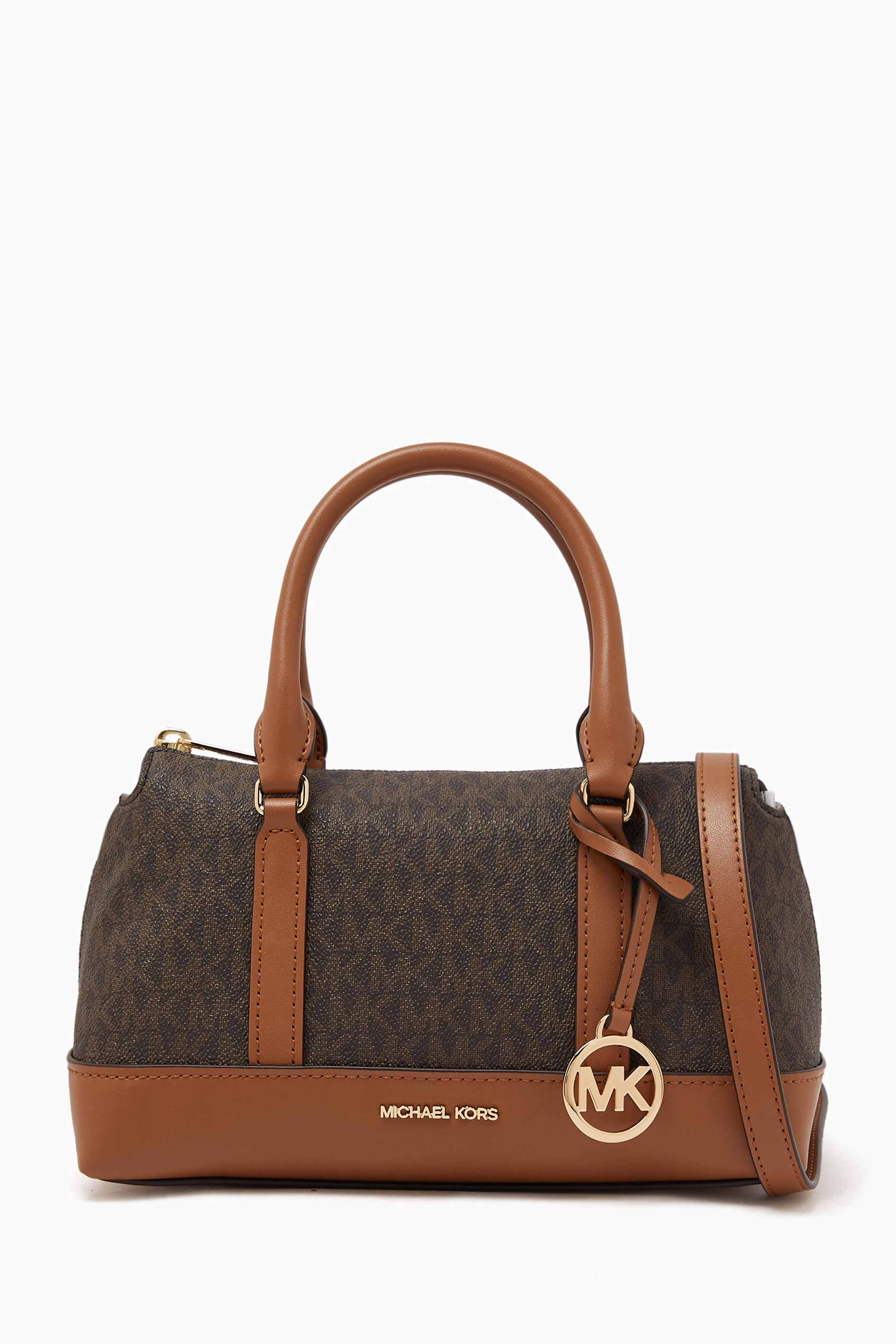 Buy Michael Kors Brown Small Andie Signature Logo Satchel Bag For