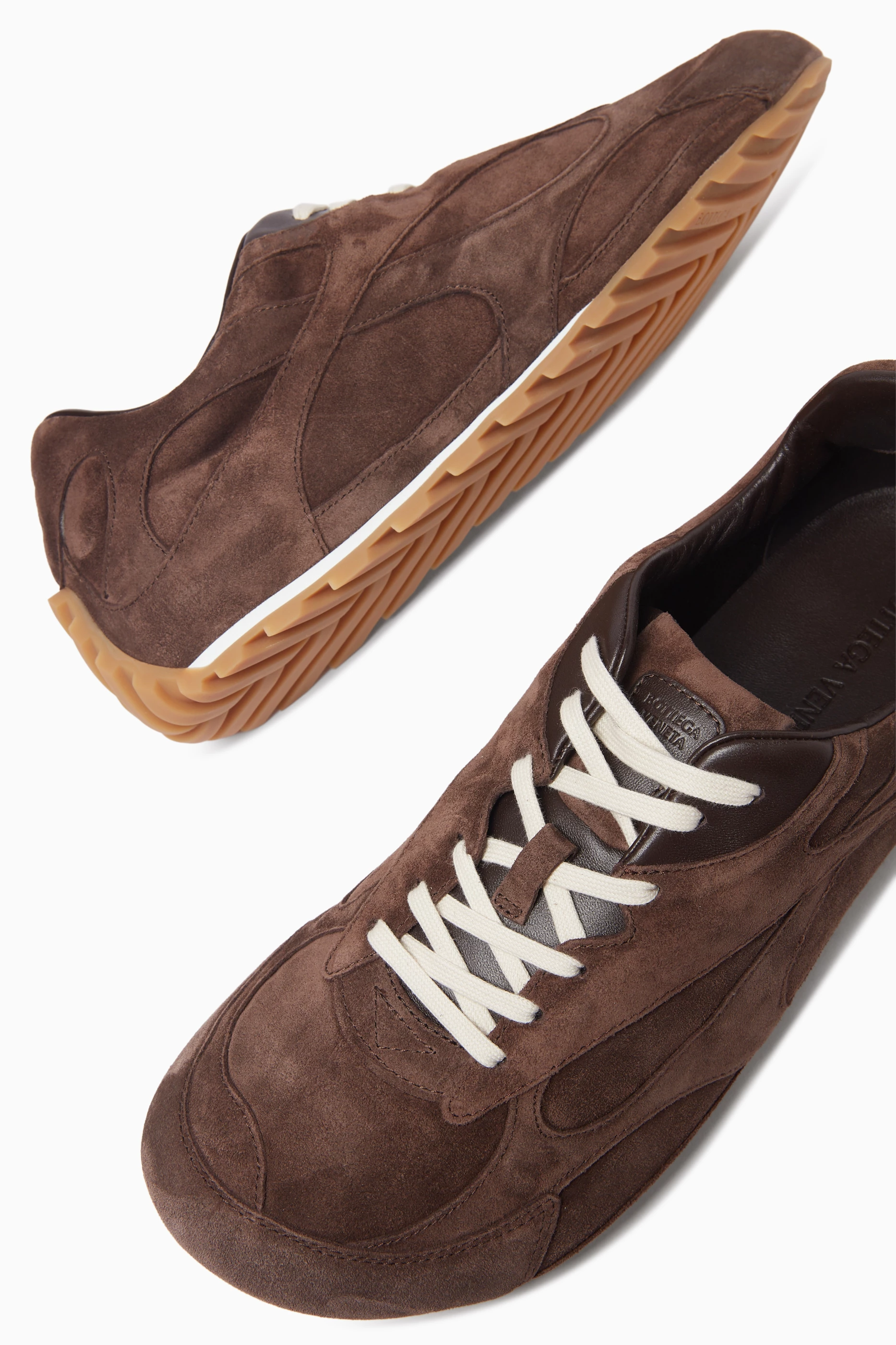 Buy Bottega Veneta Brown Orbit Flash Sneakers in Suede For Men