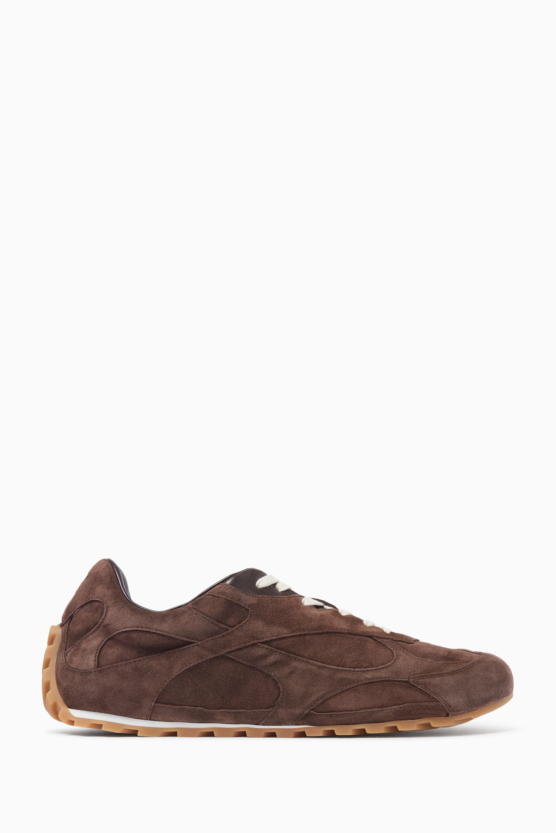 Buy Bottega Veneta Brown Orbit Flash Sneakers in Suede For Men