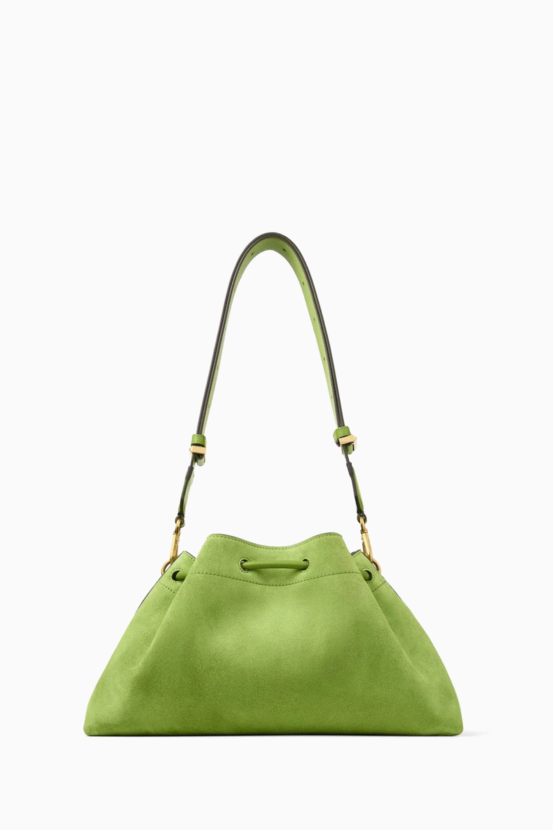 Buy Jimmy Choo Green Medium Cinch Shoulder Bag in Suede For Women