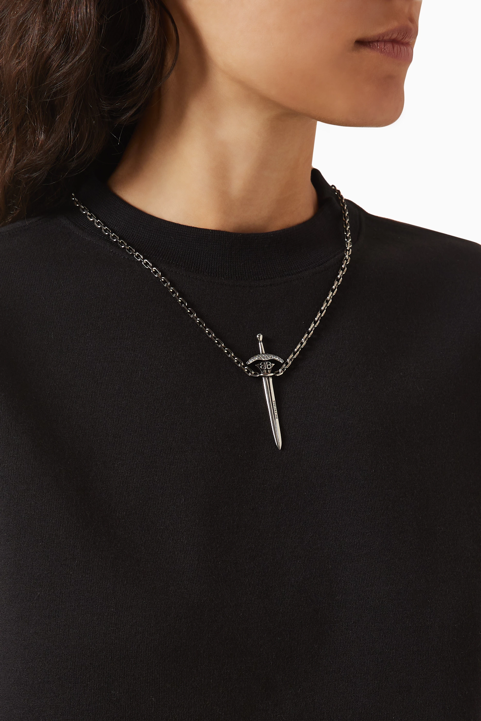 Buy Balenciaga Grey Goth Sword Necklace For Women Online | Ounass Oman