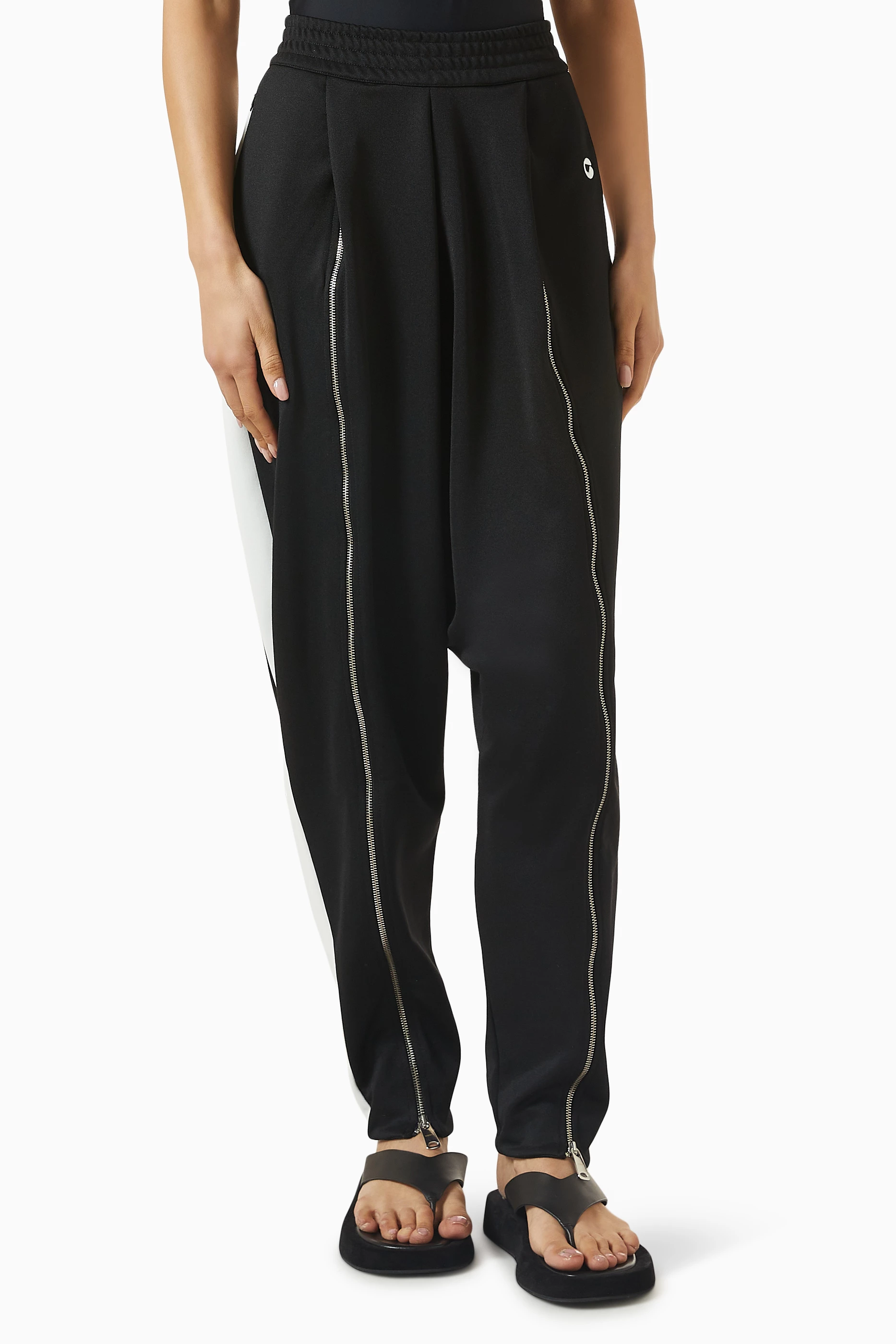 Buy Coperni Black Sarouel Zip Track Pants in Cotton-blend For