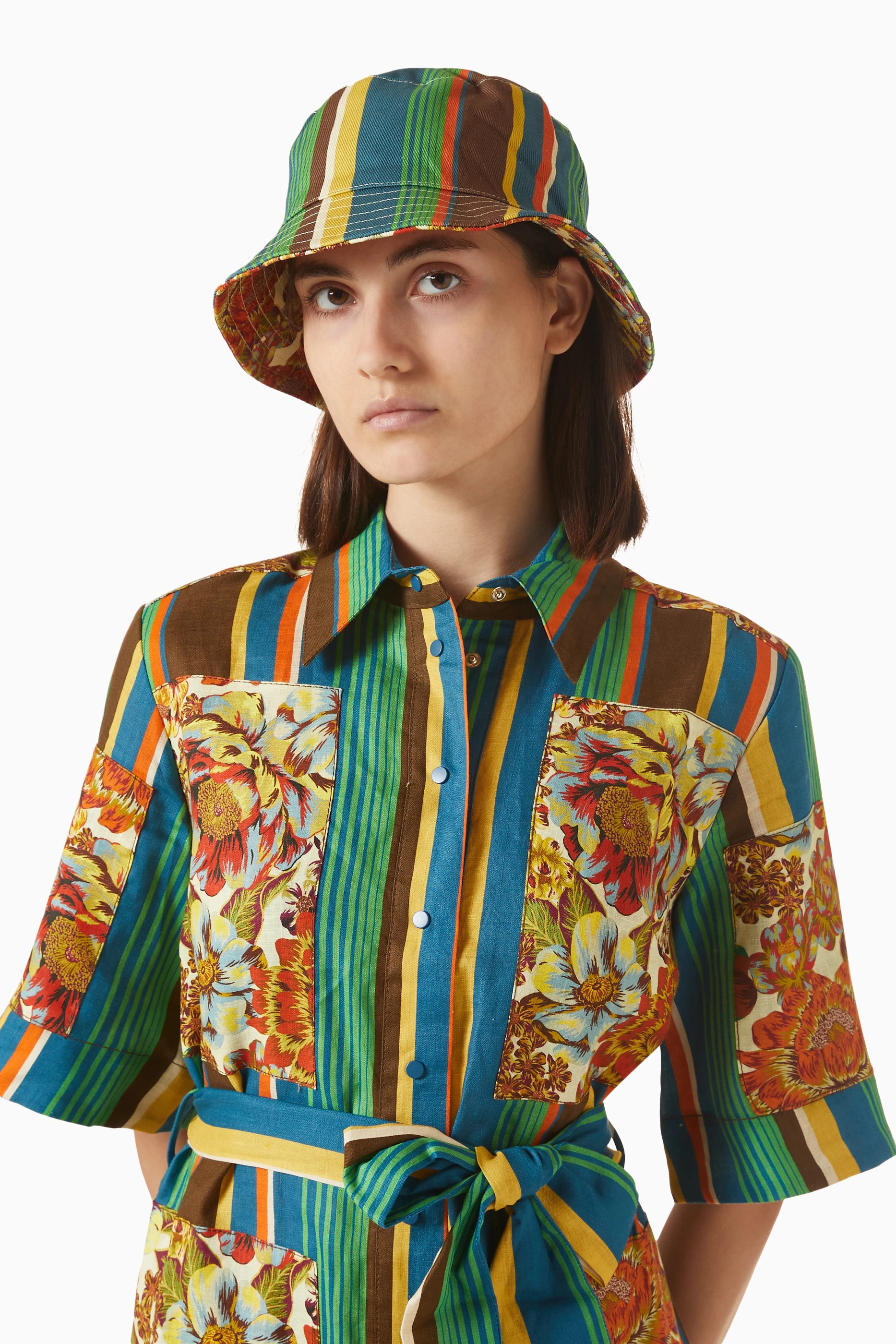 NEW ALEMAIS women\'s charlie reversible hat in multi HATS main image 3