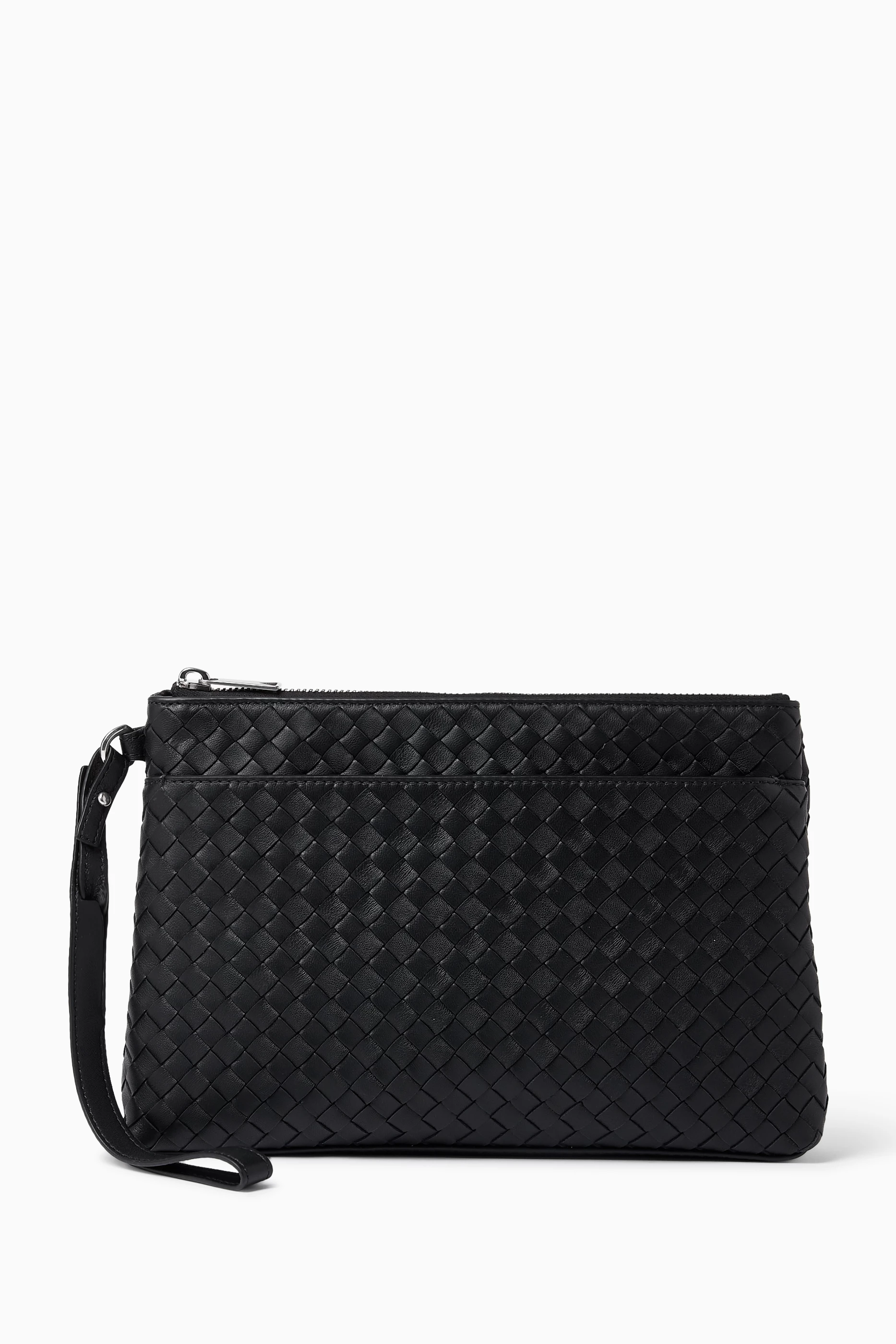 Buy Bottega Veneta Black Piccolo Prism Pouch in Intrecciato