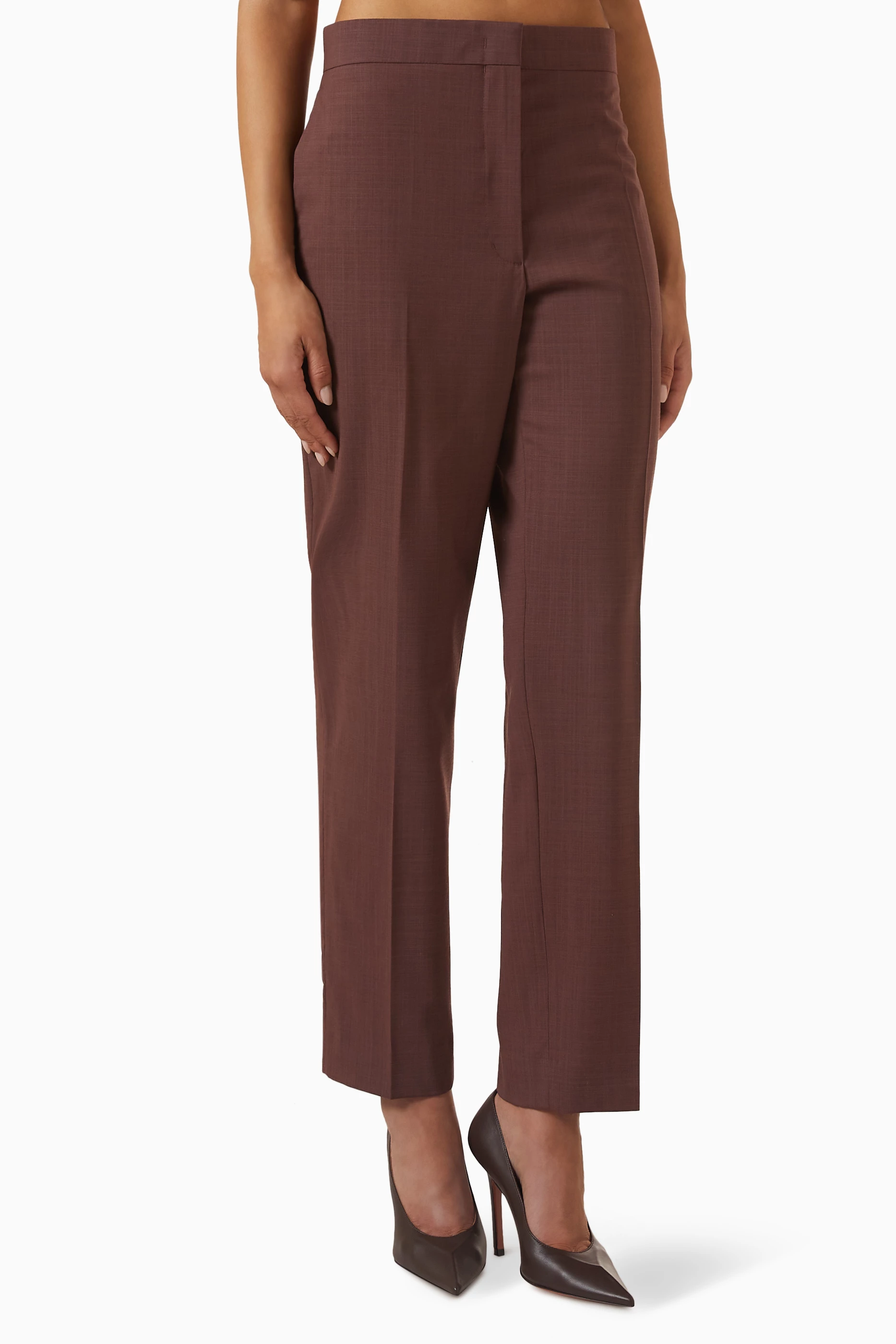 hannah brown engagement dress Alloy Apparel Tall High Waist Flare Dress Pants for Women in Brown Size XS main image 1