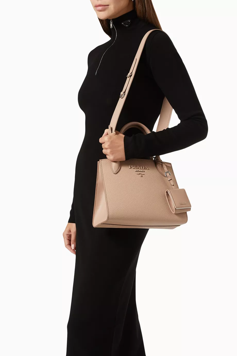 Buy Prada Pink Small Prada Monochrome Bag in Saffiano Leather for WOMEN in  UAE | Ounass