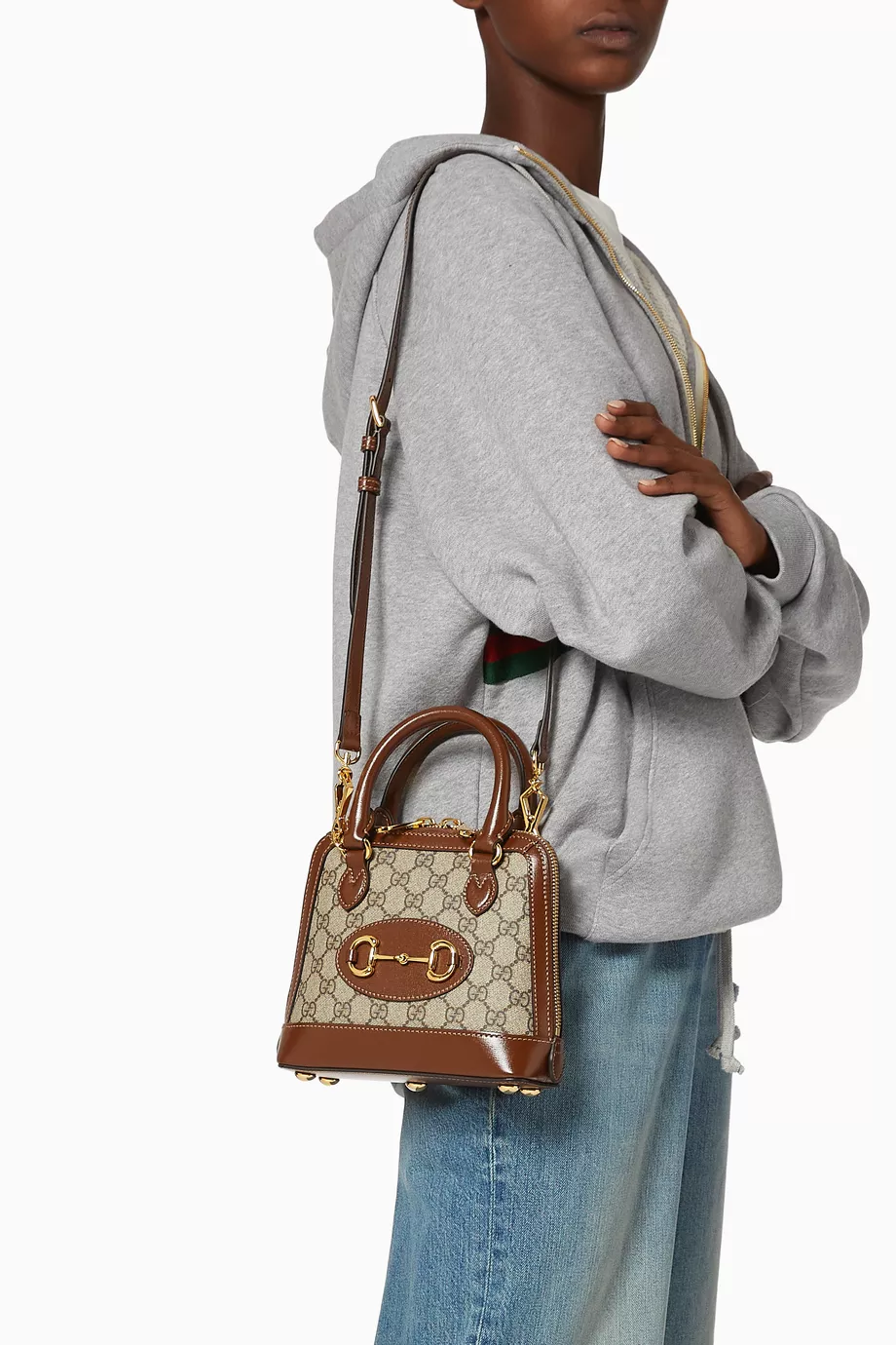 Gucci GG Supreme Mini Horsebit 1955 Handle Bag - Neutrals Handle Bags,  Handbags - GUC1343966
