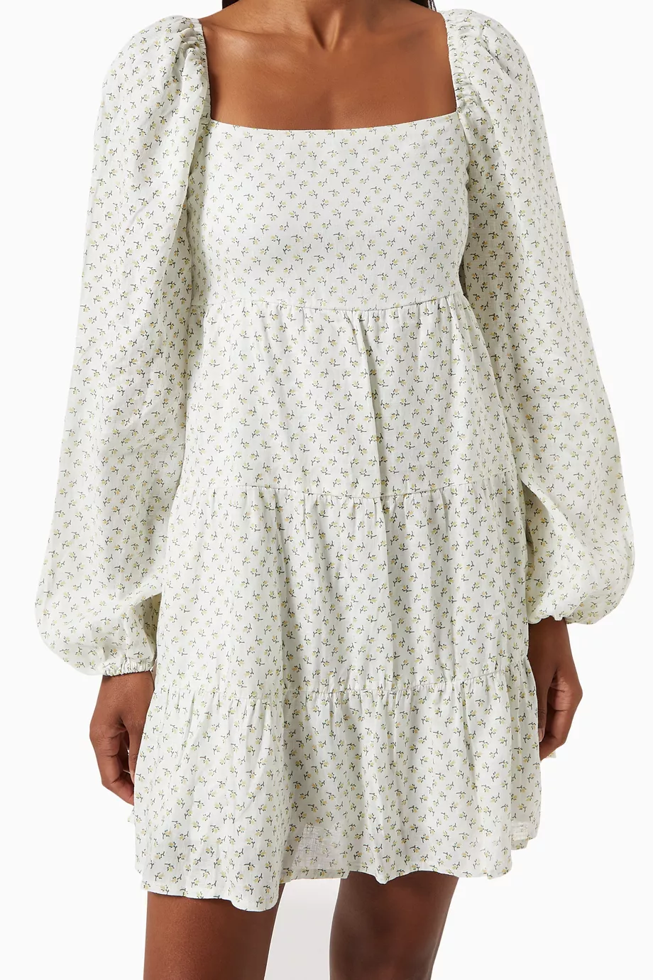 Buy Faithfull The Brand White Morissa Mini Dress in Linen for Women in Oman