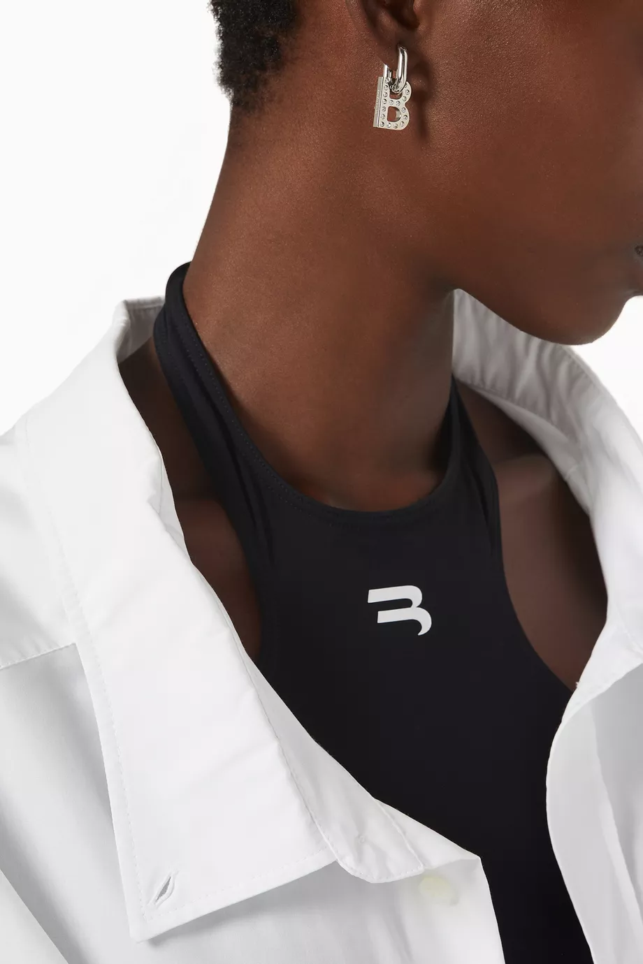 公式ショップ BALENCIAGA B Chain XS Earrings in shiny silver brass