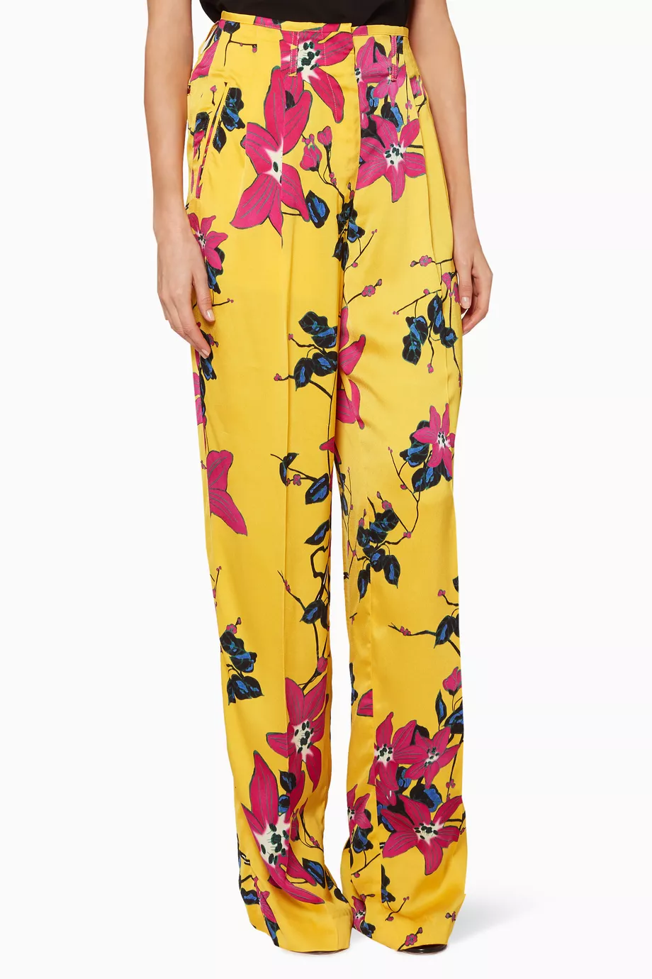 Buy Etro Yellow Yellow Floral-Print Pants For Women Online