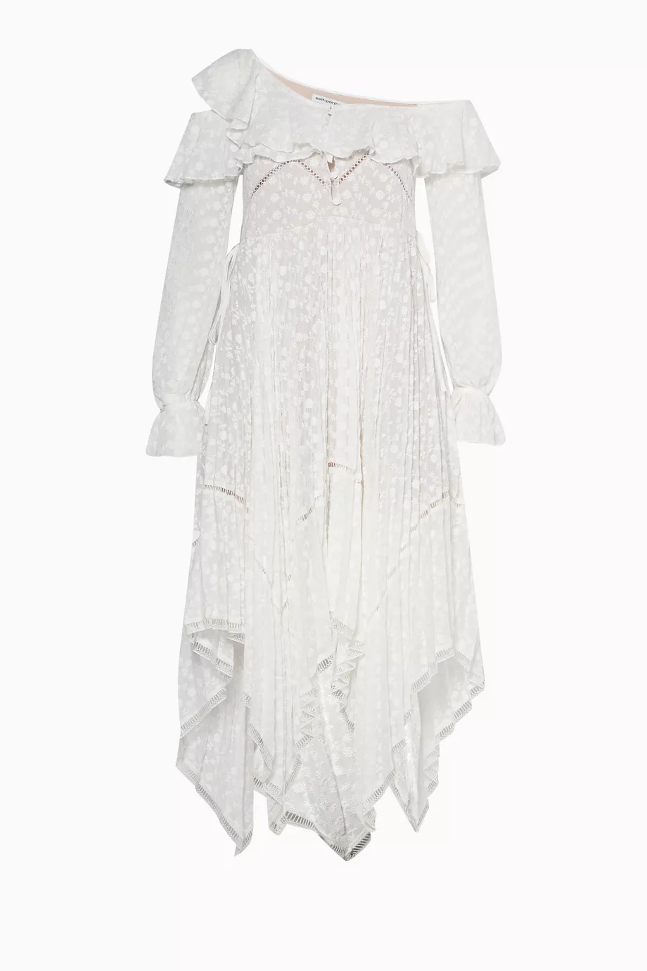 self portrait white daisy embroidered midi dress Self Portrait White Daisy Embroidered Midi Dress Cheap Sale