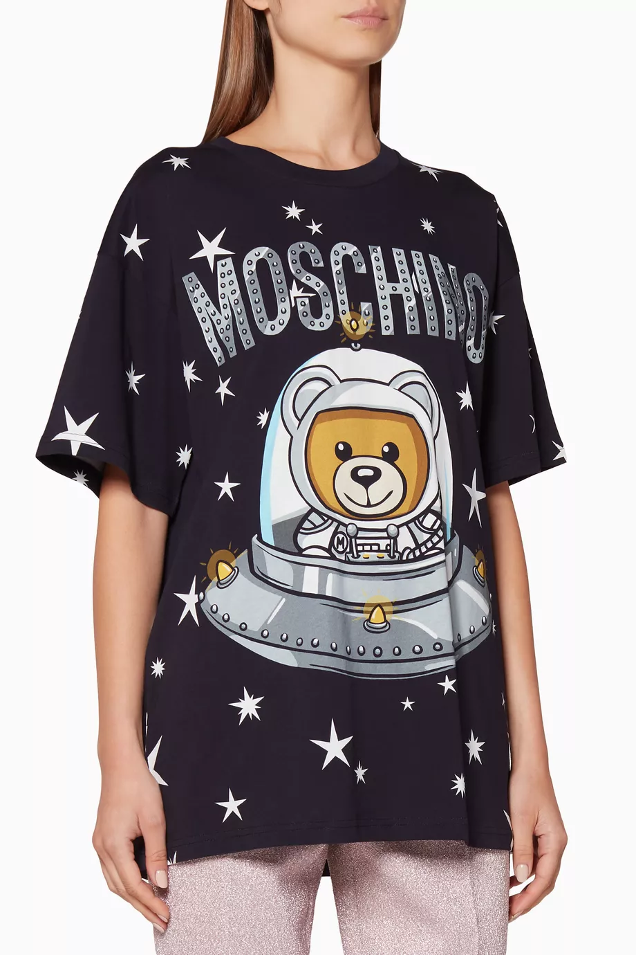 Buy Moschino Black Black Teddy UFO Print T Shirt For Women Online Ounass Oman