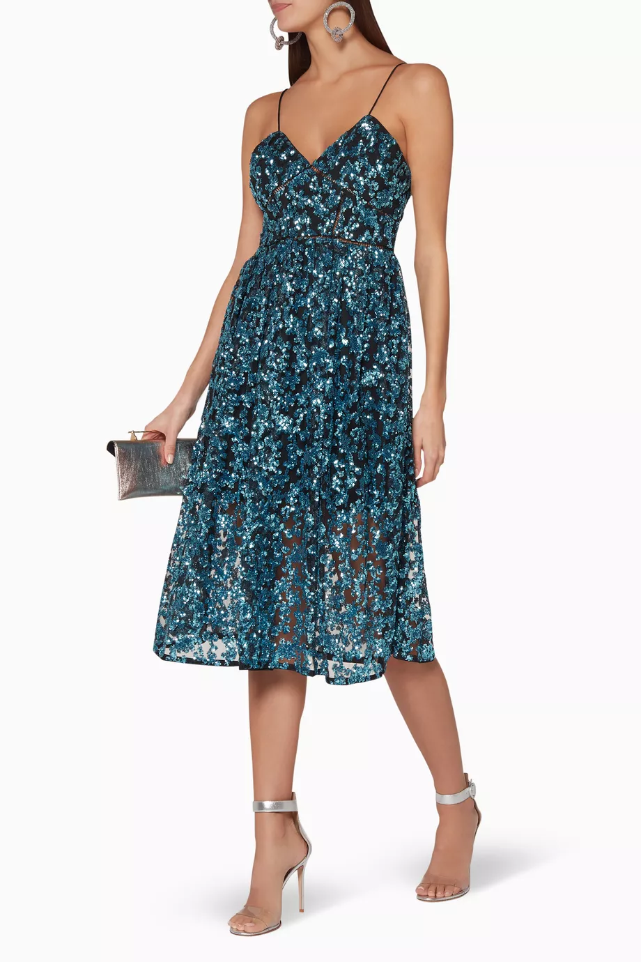 sequin azaelea dress Buy Self-Portrait Blue Blue Sequin Azaelea Dress For Women Online