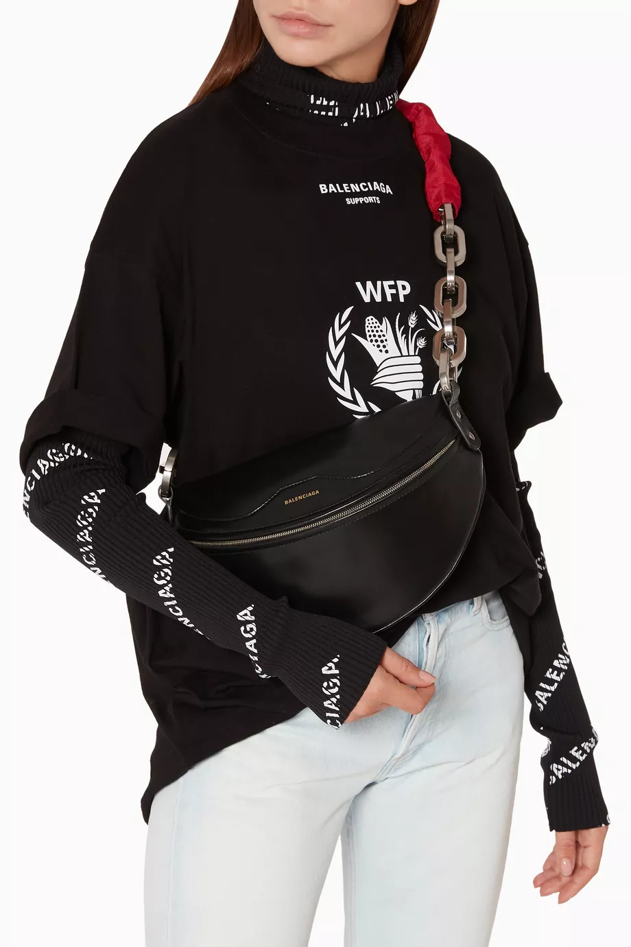 Buy Balenciaga Black Black Souvenir Bike Chain Belt Bag For Women Online Ounass Oman