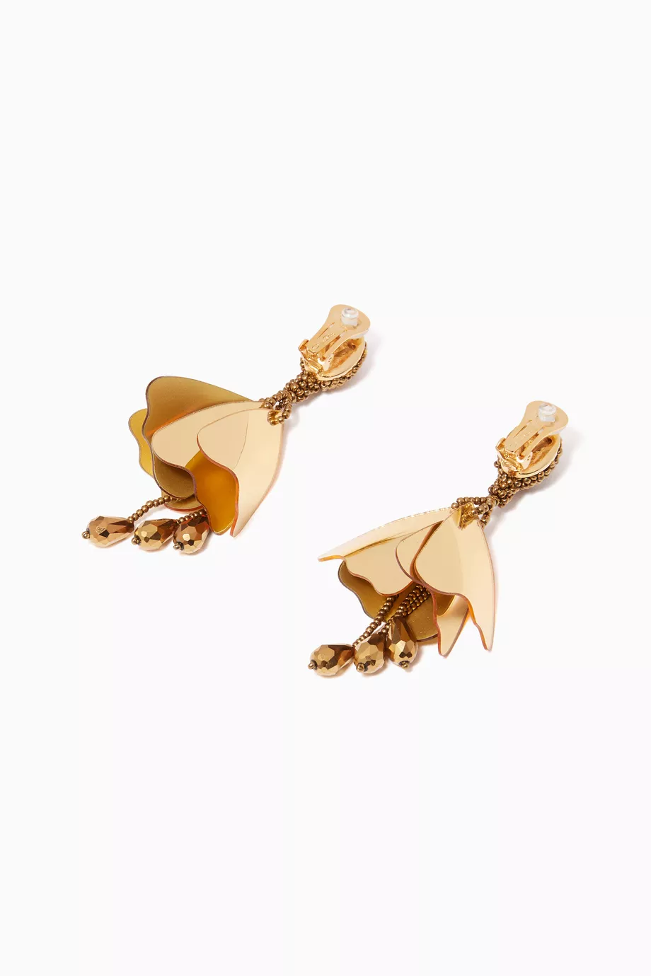 Buy Oscar de la Renta Gold Gold Small Impatiens C Earrings For Women Online Ounass Oman
