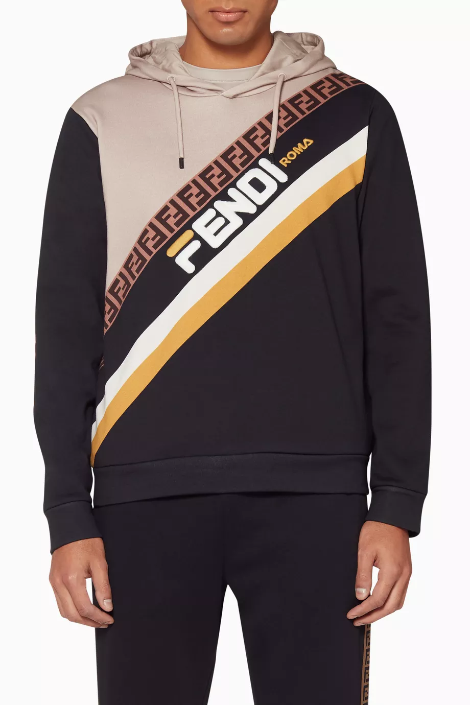 Buy Fendi Black Black Fendi Fila Hooded Sweatshirt For Men Online Ounass Oman