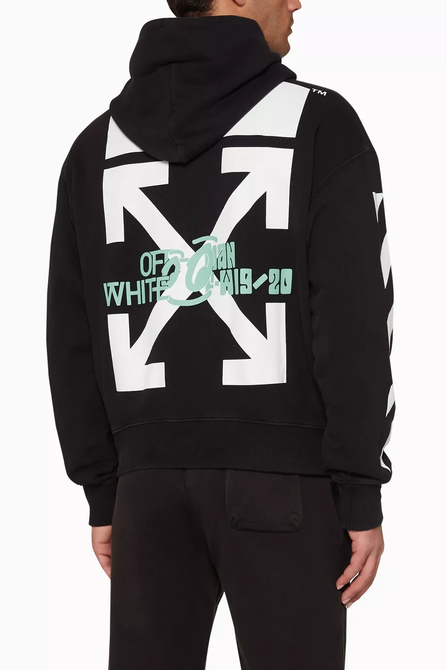 Buy Off White Black Diag Waterfall Cotton Hoodie For Men Online Ounass Oman