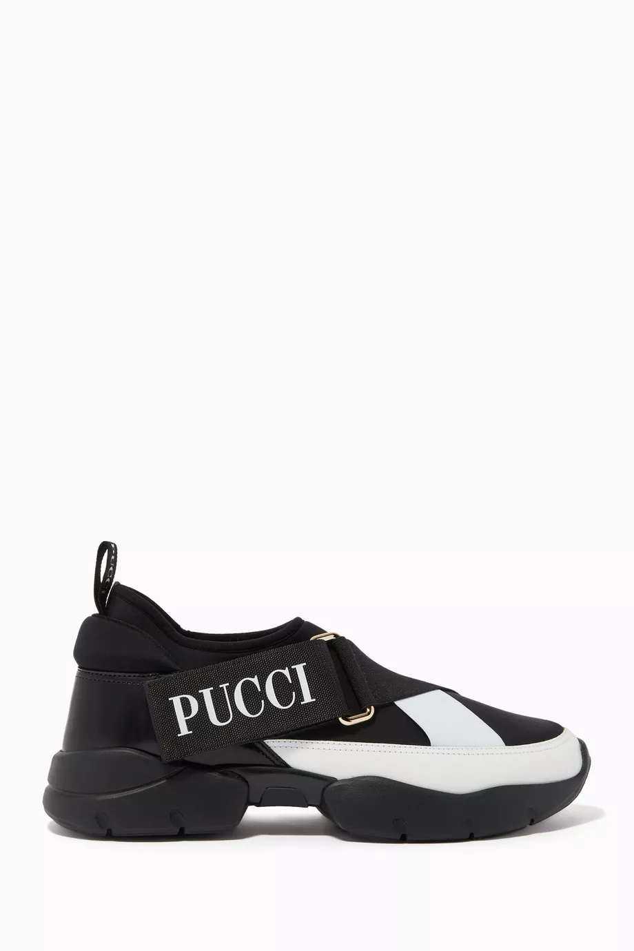 Buy Emilio Pucci Black City Cross Neoprene and Leather Sneakers 