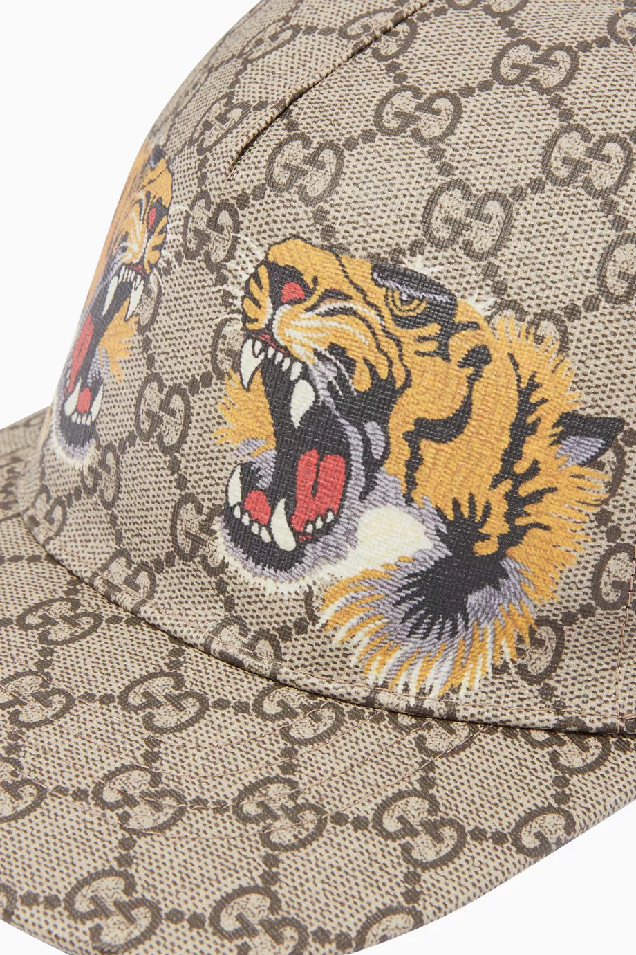 Buy Gucci Neutral Tiger Print GG Baseball Cap For Men Online - Main Image