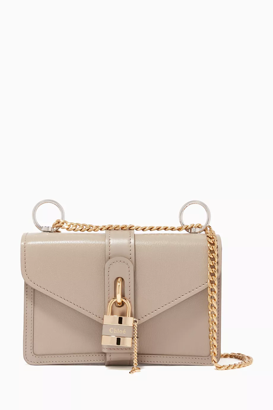 Buy Chloe Grey Aby Medium Leather Shoulder Bag Online for Women Ounass Oman