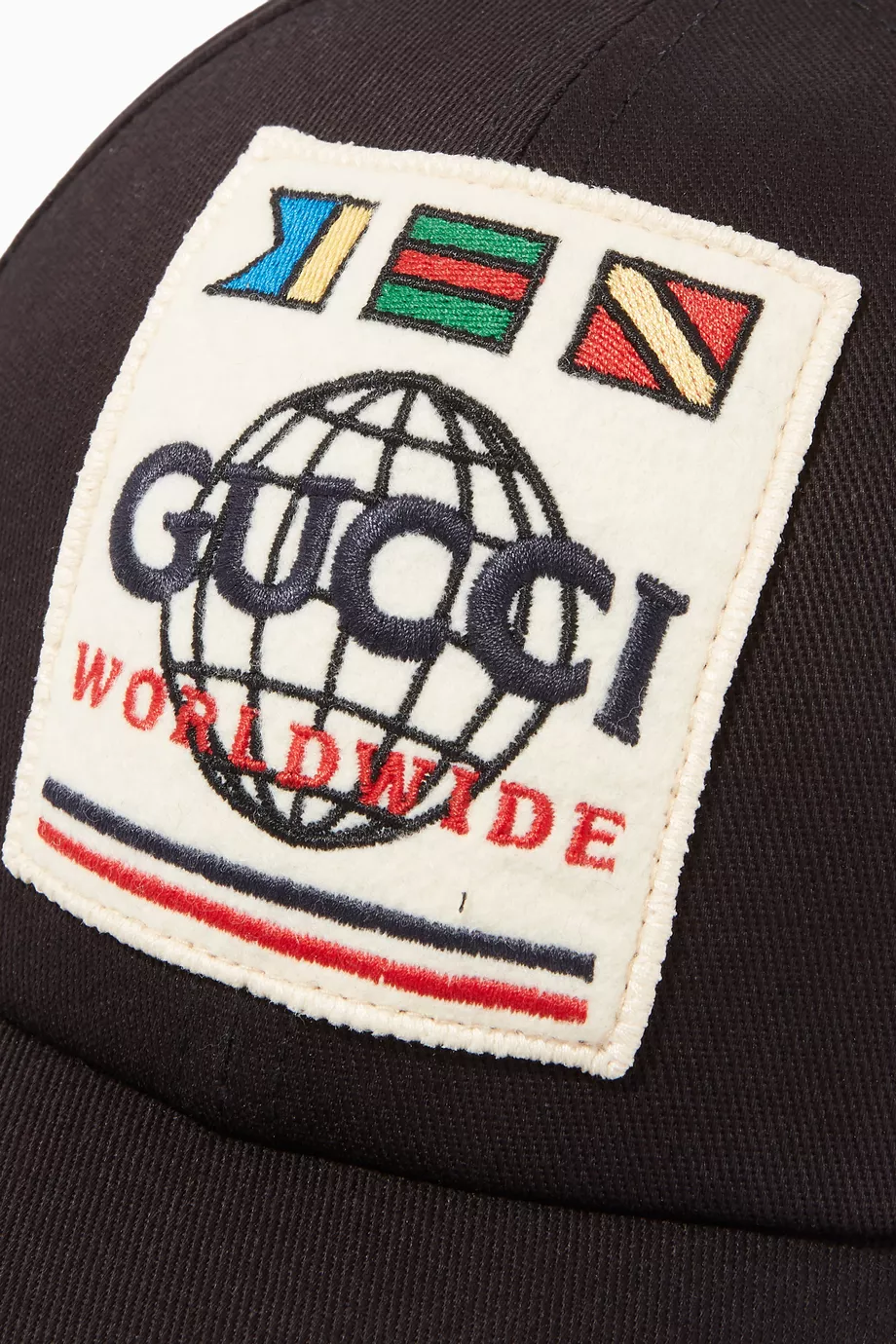 Gucci worldwide baseball cap Gucci Red World Wide Applique Cotton Baseball Cap (60) Gucci  main image 3