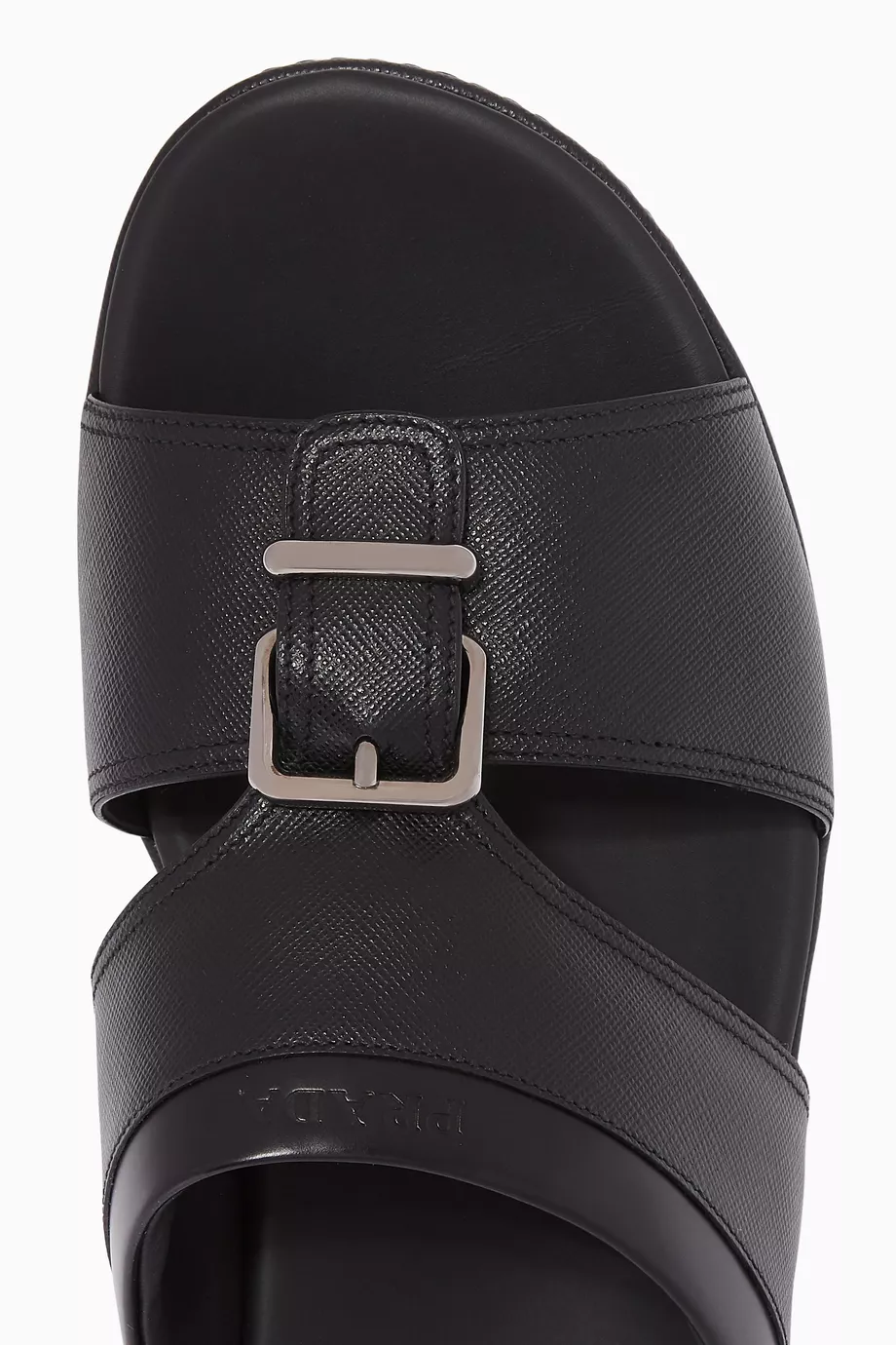 Buy Prada Black Saffiano Leather Sandals For Men Online Ounass Oman