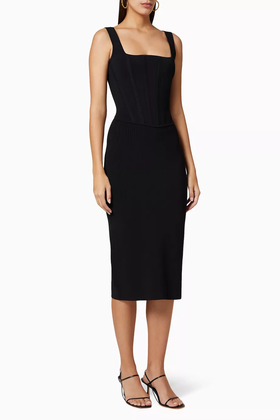 dion lee pointelle corset dress Dion Lee Pointelle-knit Corset Mini Dress Black Size S