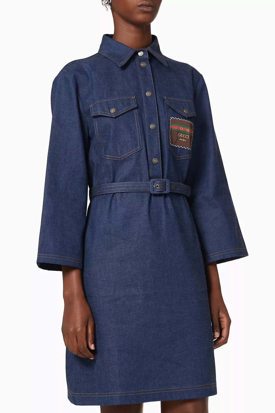 gucci denim dress Gucci Horsebit-detail Denim Dress | Blue