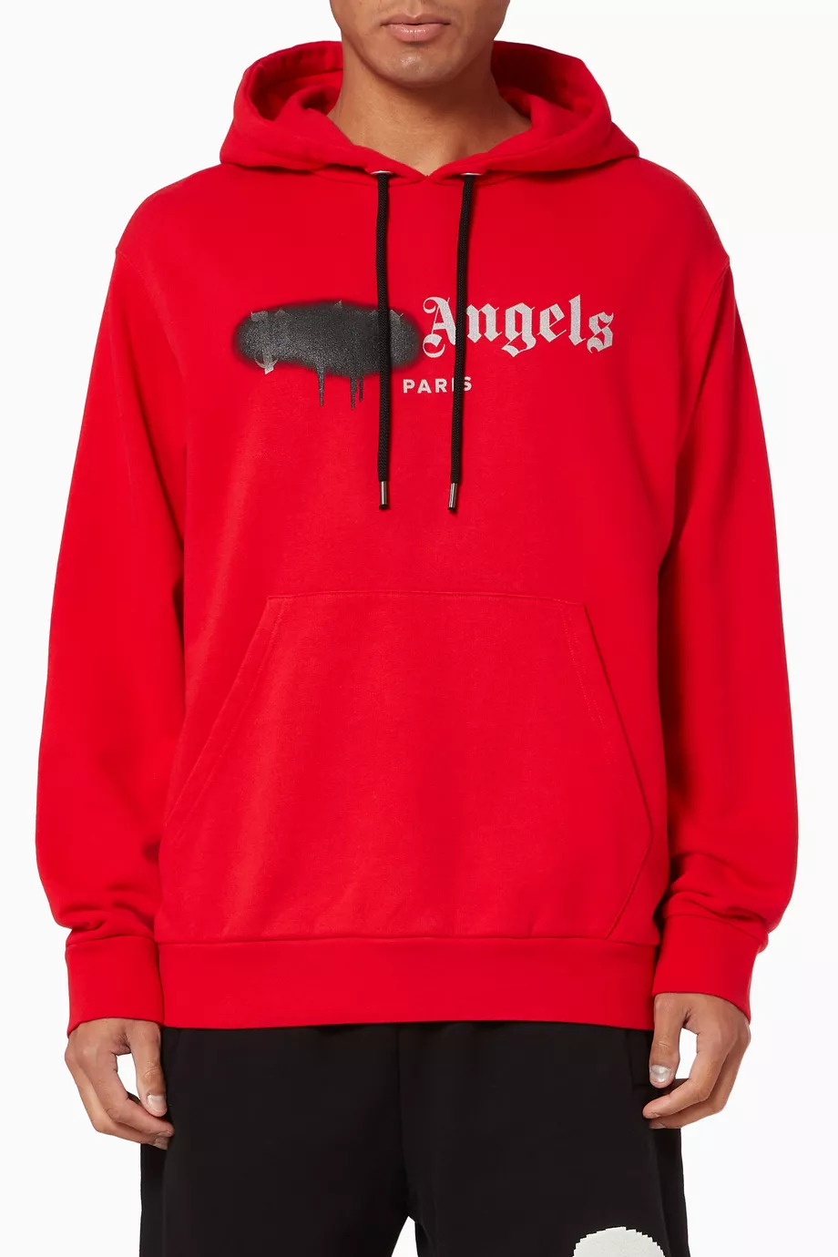Palm angels red spray hoodie new arrivals