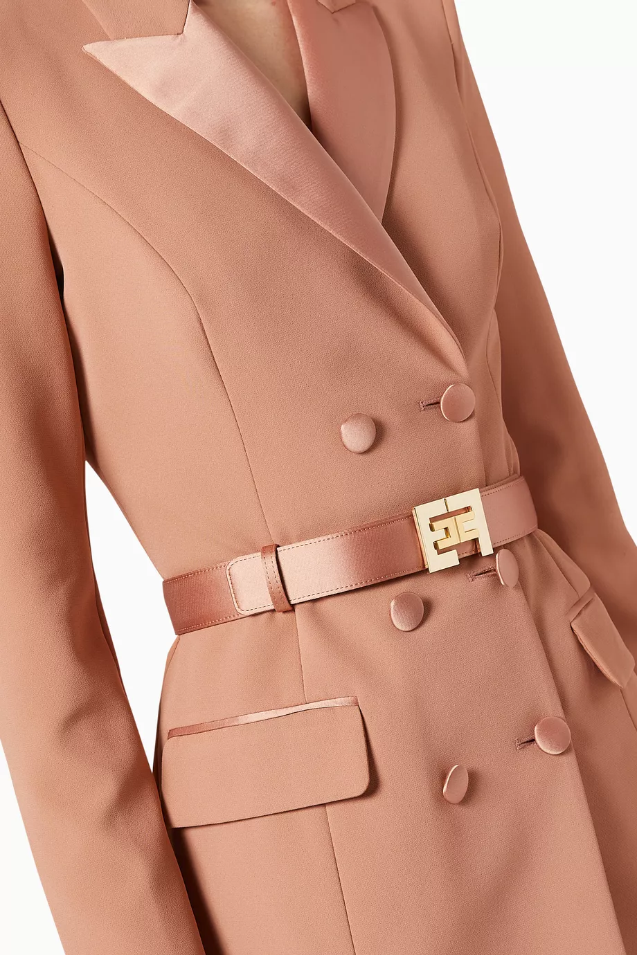 Buy Elisabetta Franchi Rose Gold Crpe Blazer Dress For Women Online |  Ounass Oman